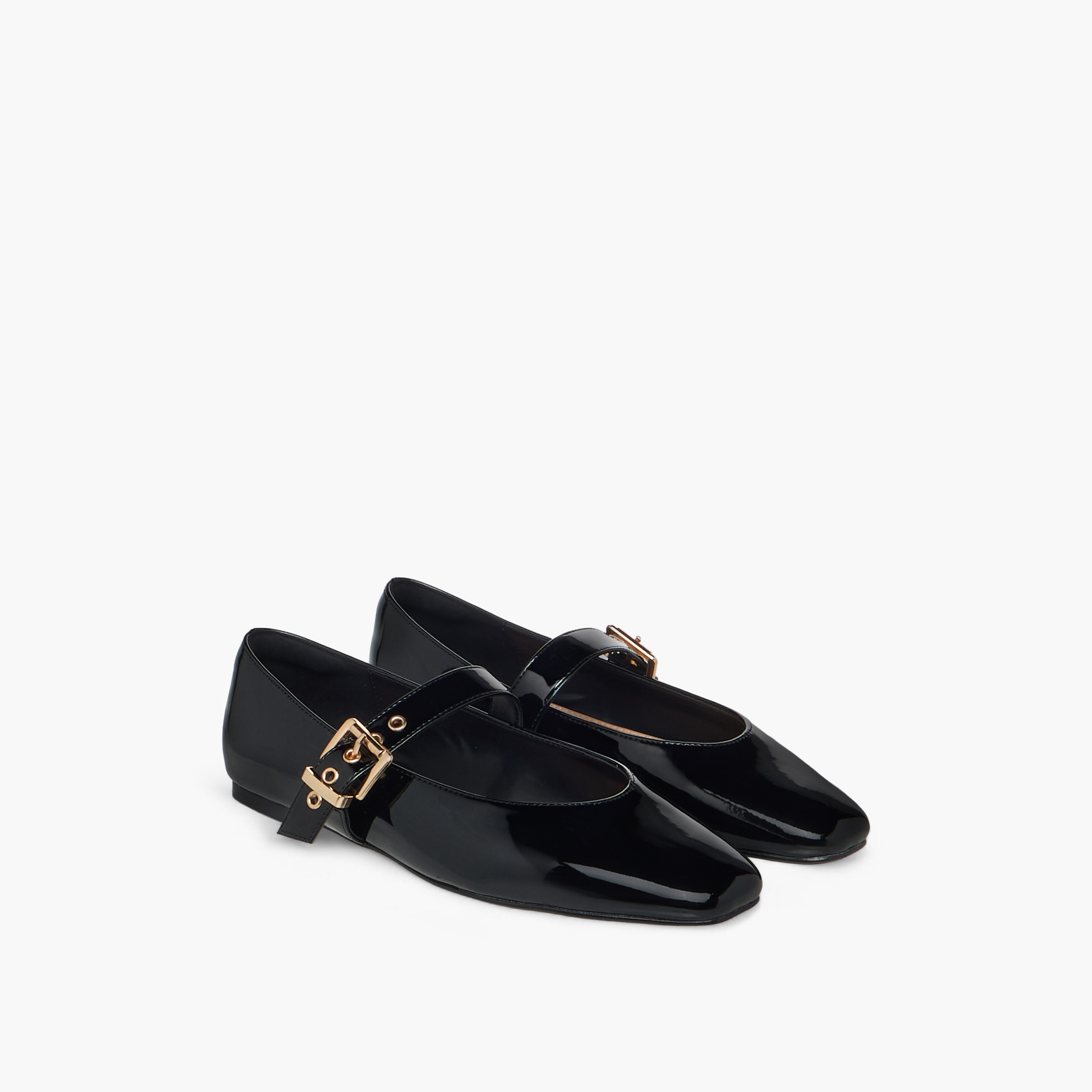 Celeste Women's Solid Ballerina Shoes with Buckle Closure-women-shoes-ballerinas-image-1