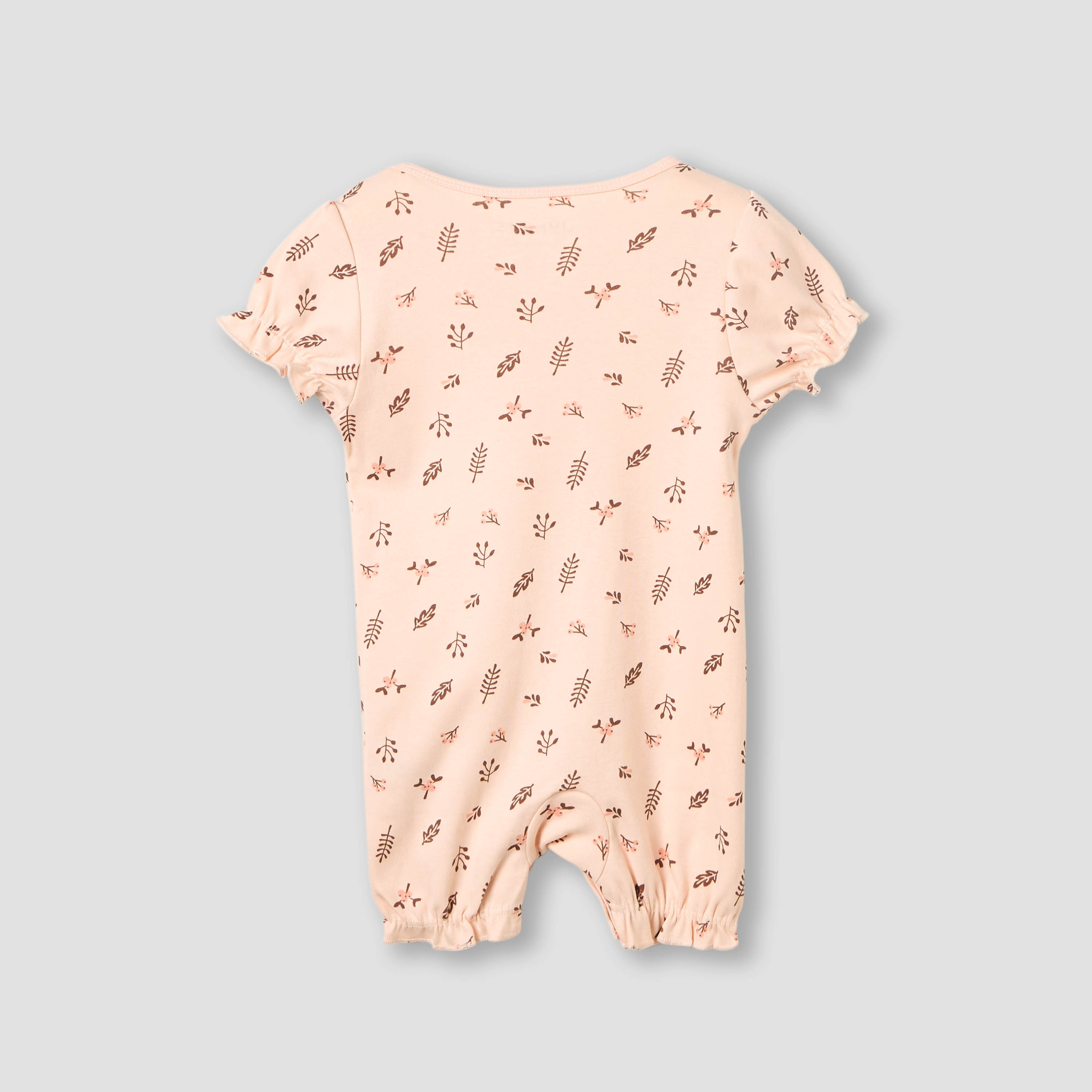 أفرول قطن بياقة مستديرة وأكمام قصيرة وطبعات زهرية من جونيورز-baby-girls-clothing-rompers-image-3