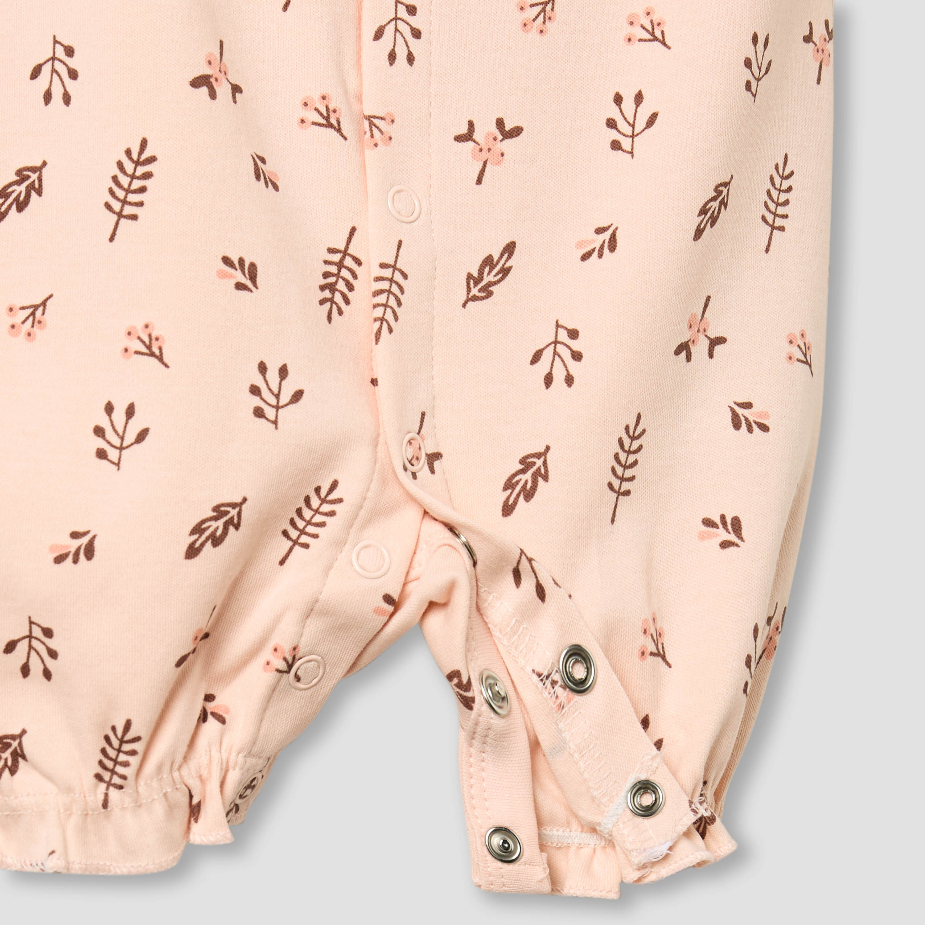 أفرول قطن بياقة مستديرة وأكمام قصيرة وطبعات زهرية من جونيورز-baby-girls-clothing-rompers-image-5