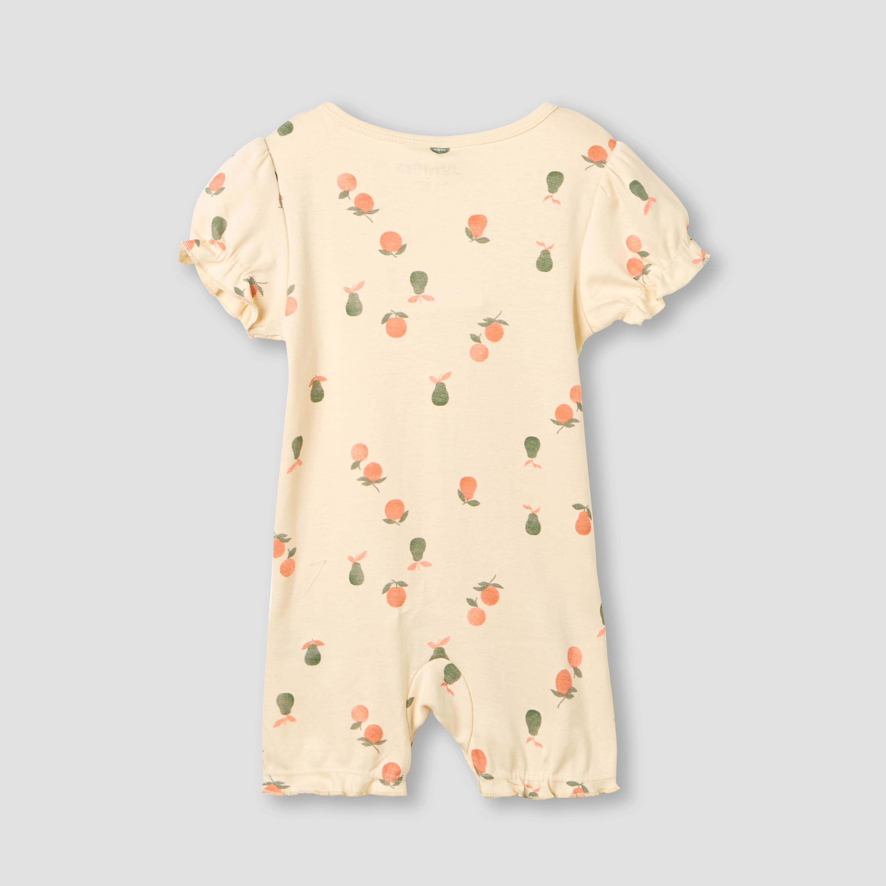 Juniors Round Neck Romper with Fruit Print - Cotton - Short Sleeves-baby-girls-clothing-rompers-image-3