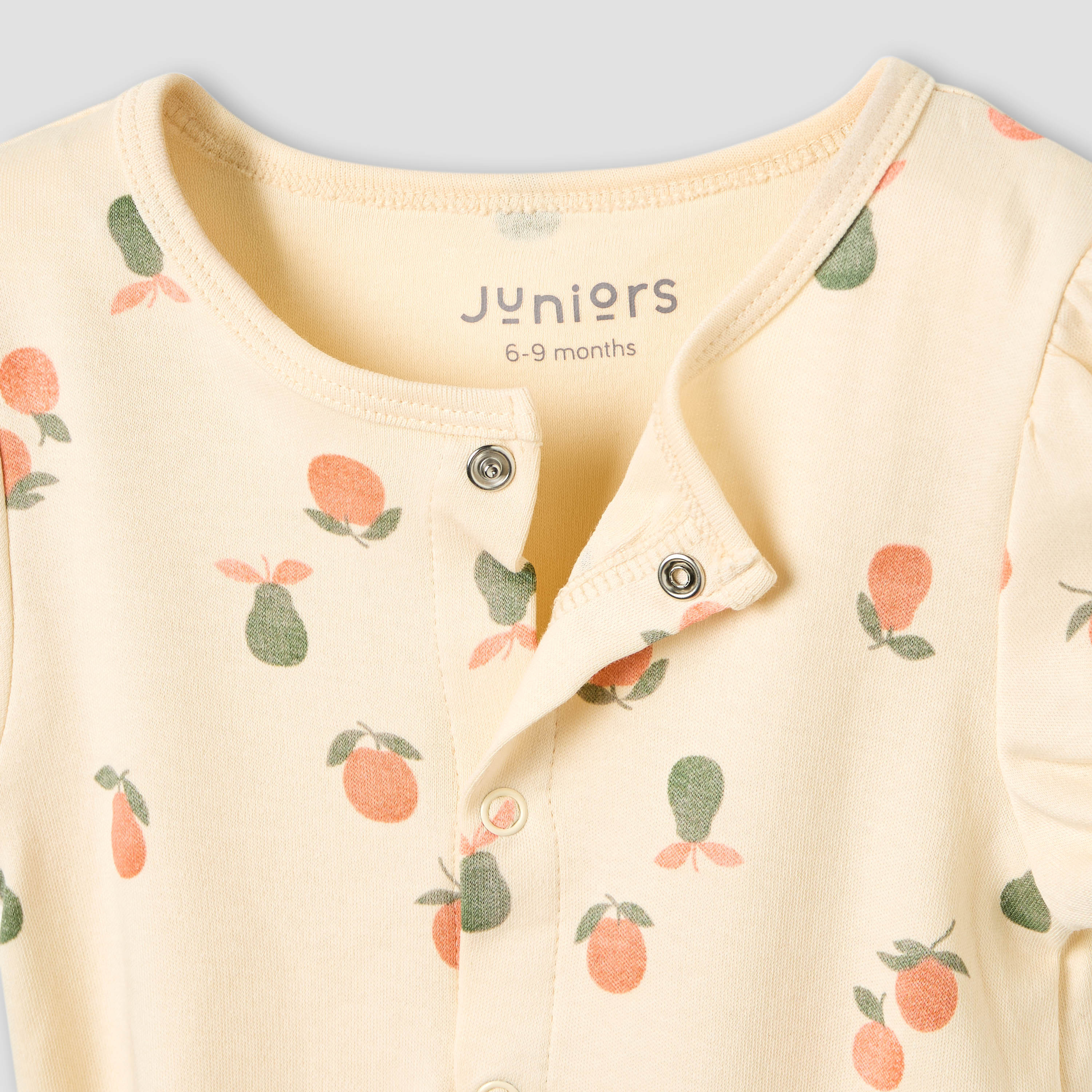 Juniors Round Neck Romper with Fruit Print - Cotton - Short Sleeves-baby-girls-clothing-rompers-image-4