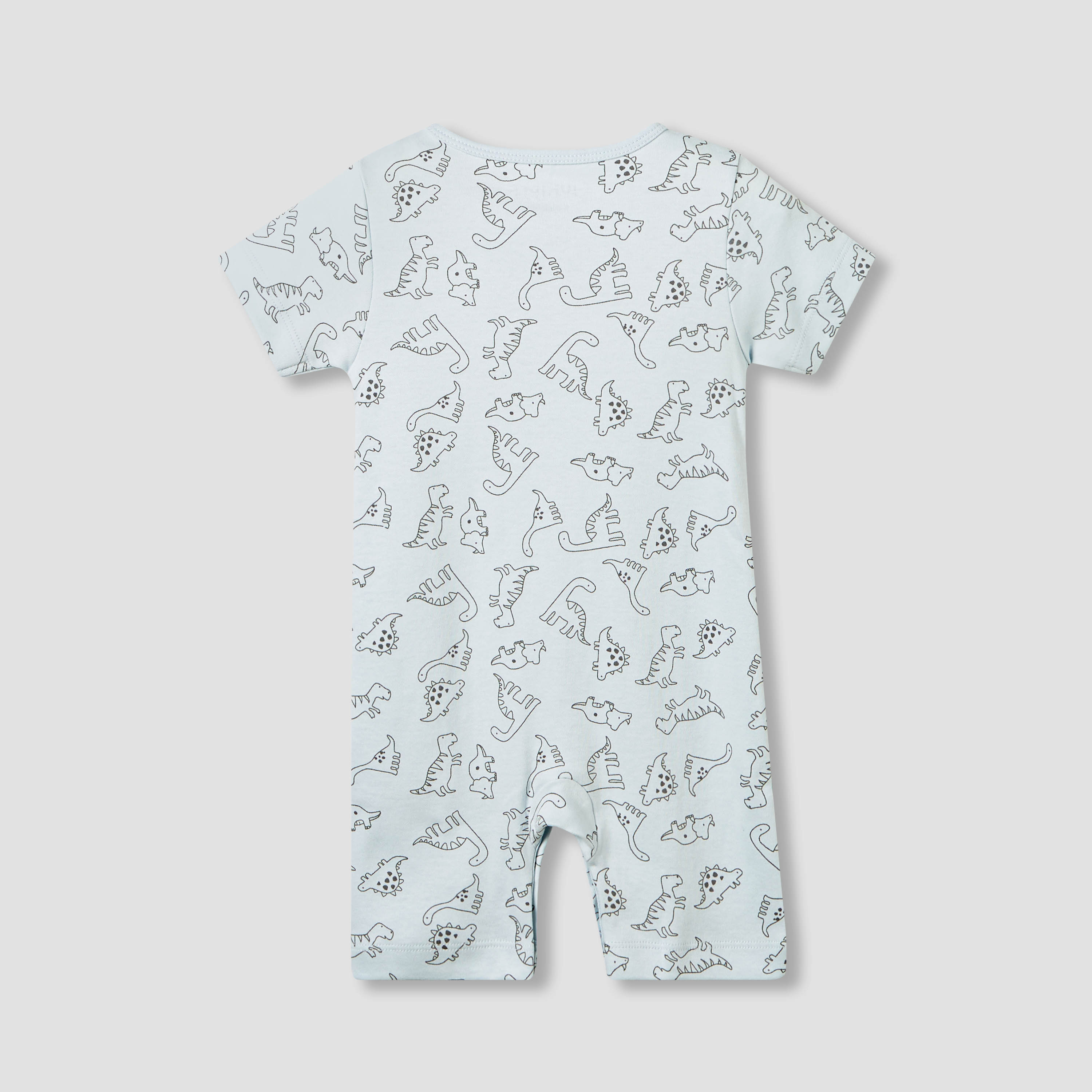 Juniors Round Neck Romper with Snap Button Closure - Cotton - Short Sleeves-baby-boys-clothing-rompers-image-3