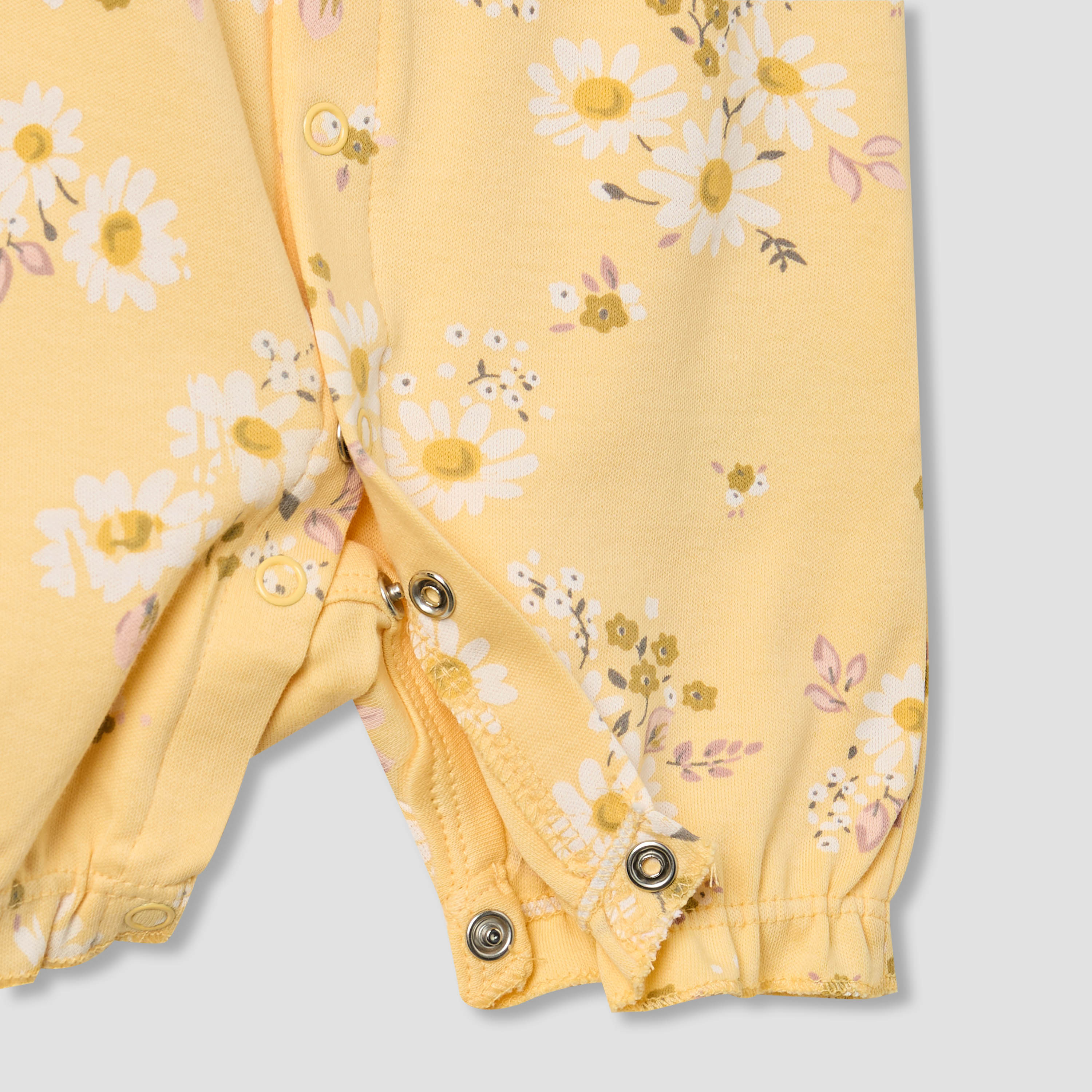 Juniors Round Neck Romper with Daisy Print - Cotton - Short Sleeves-baby-girls-clothing-rompers-image-4