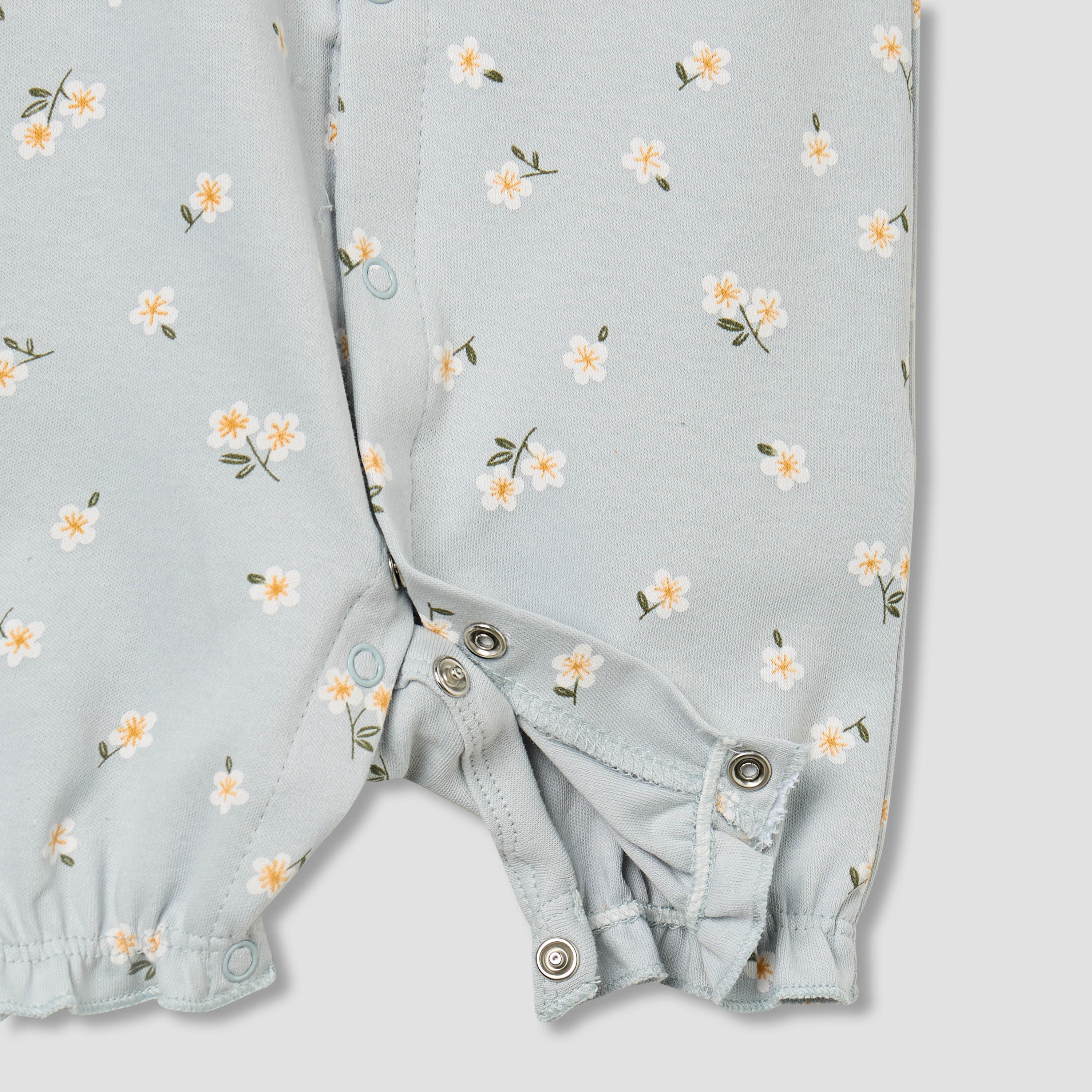 Juniors Crew Neck Romper with Floral Print - Cotton - Short Sleeves-baby-girls-clothing-rompers-image-5