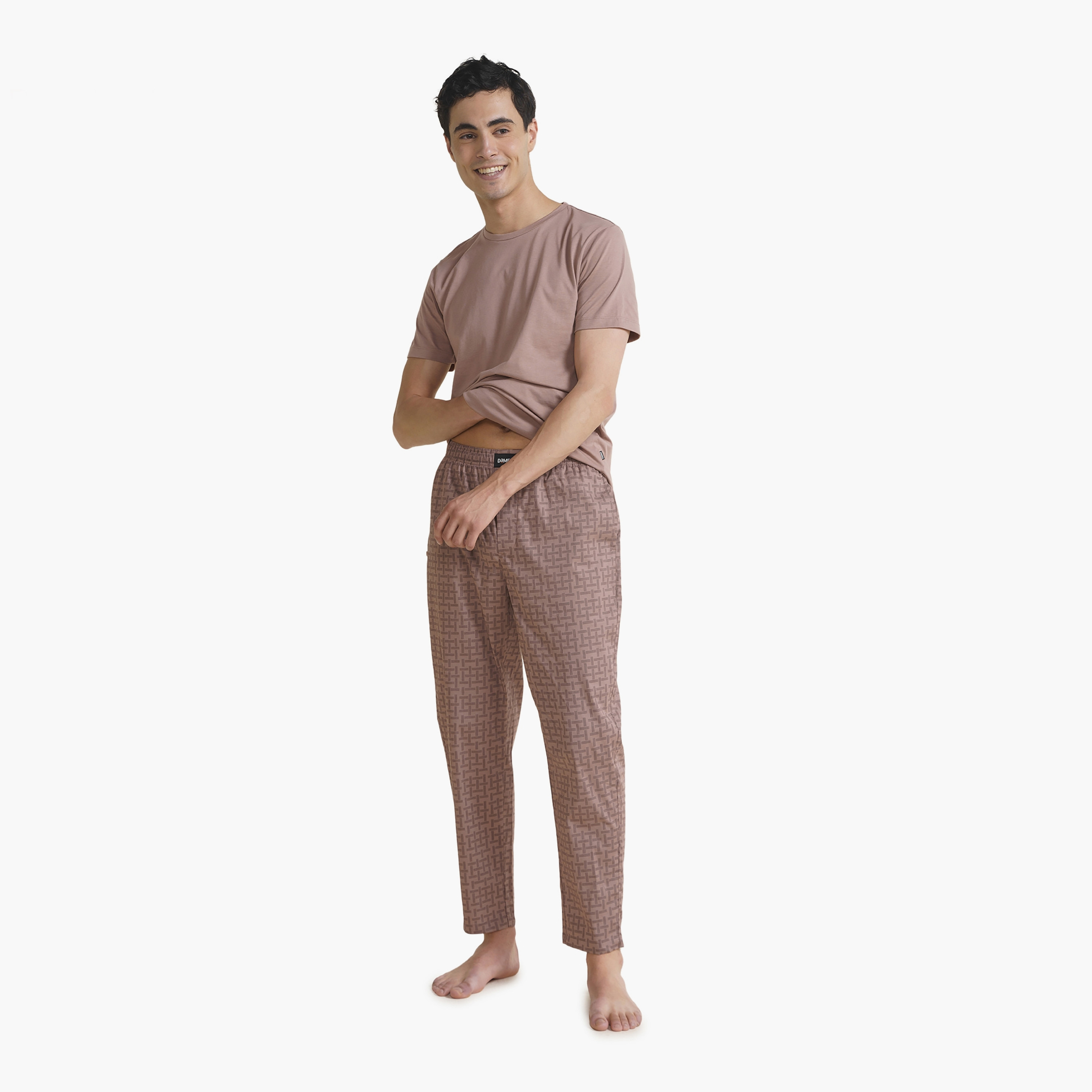 بيجامة دامينش متوسطة الارتفاع ذو مطبوعة مع إغلاق برباط داخلي-men-clothing-nightwear-pyjamaandshorts-image-18