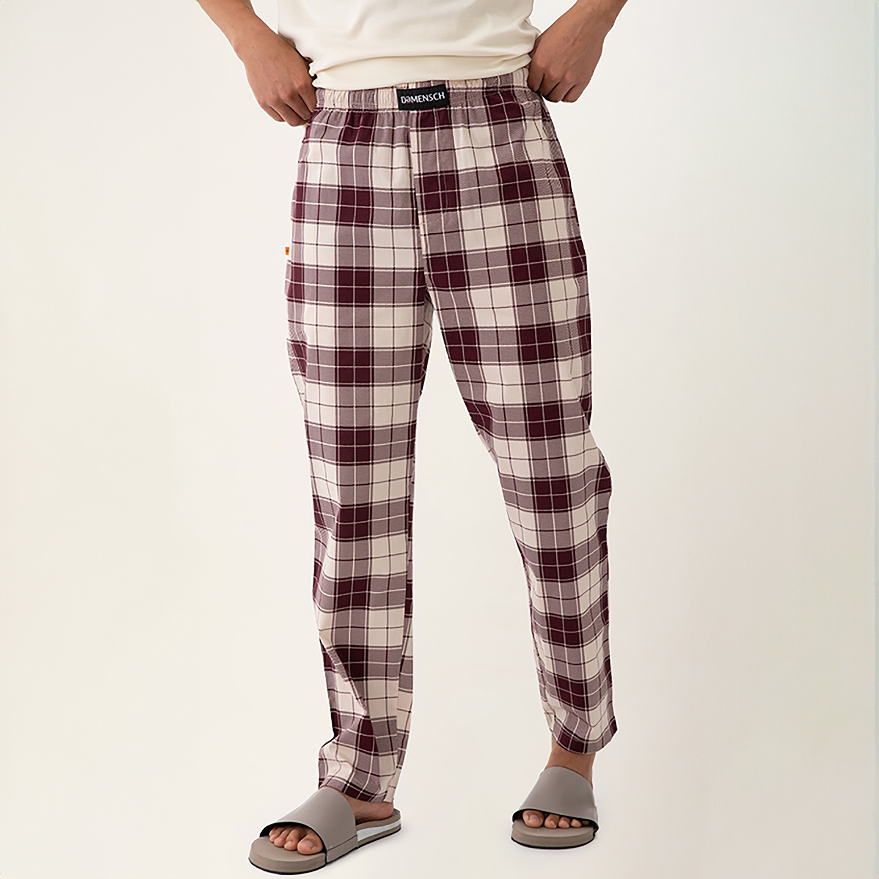 Damensch Checked Mid-Rise Stretch Drawstring Pyjama-men-clothing-nightwear-pyjamaandshorts-image-1