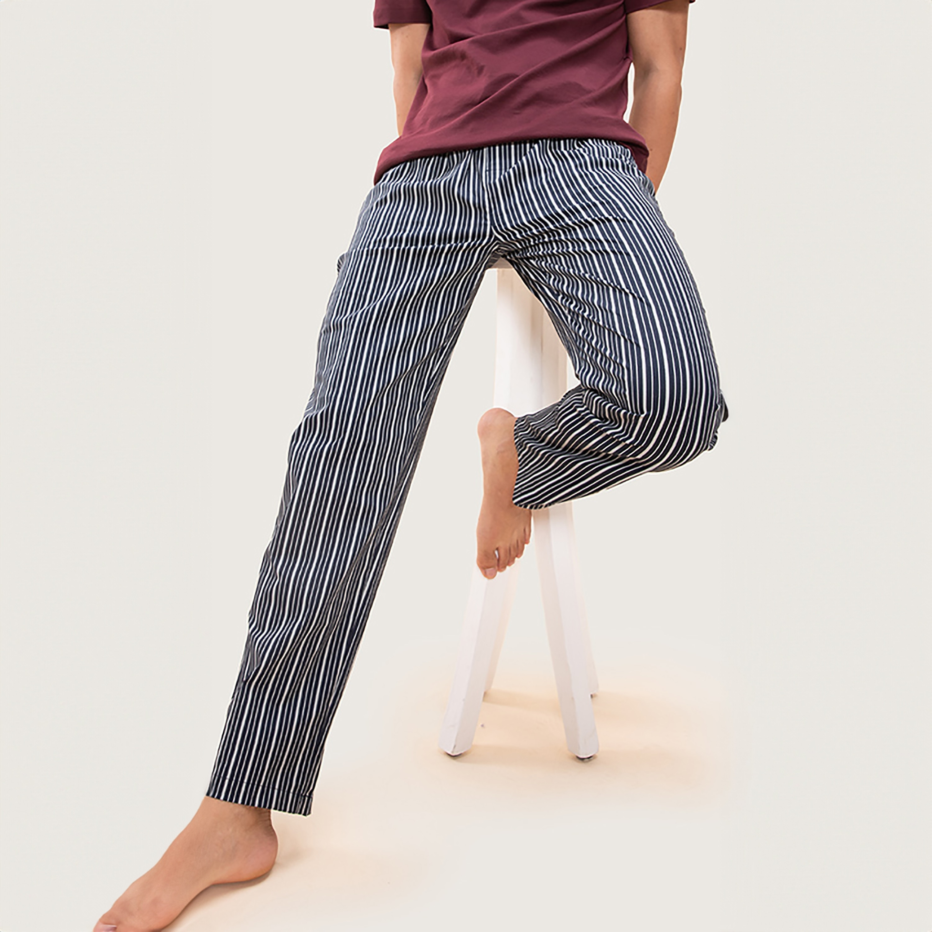Damensch Stripes Mid-Rise Stretch Drawstring Pyjama-men-clothing-nightwear-pyjamaandshorts-image-2