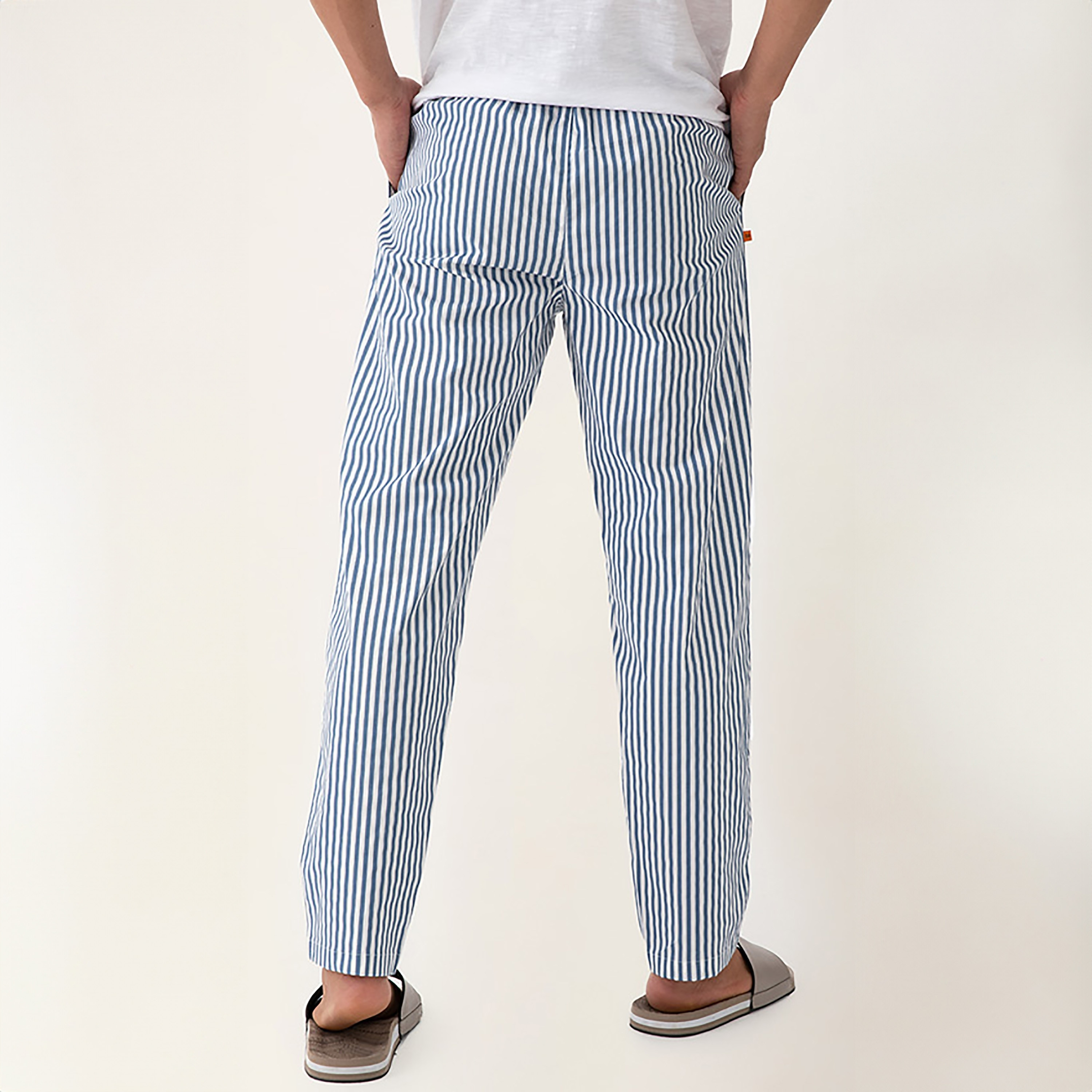 بيجامة برباط مطاطي متوسطة الارتفاع ذات خطوط من دامنش-men-clothing-nightwear-pyjamaandshorts-image-12