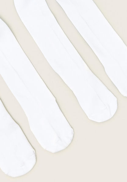 Juniors Solid Closed Feet Tights - Set of 2-Socks-image-1