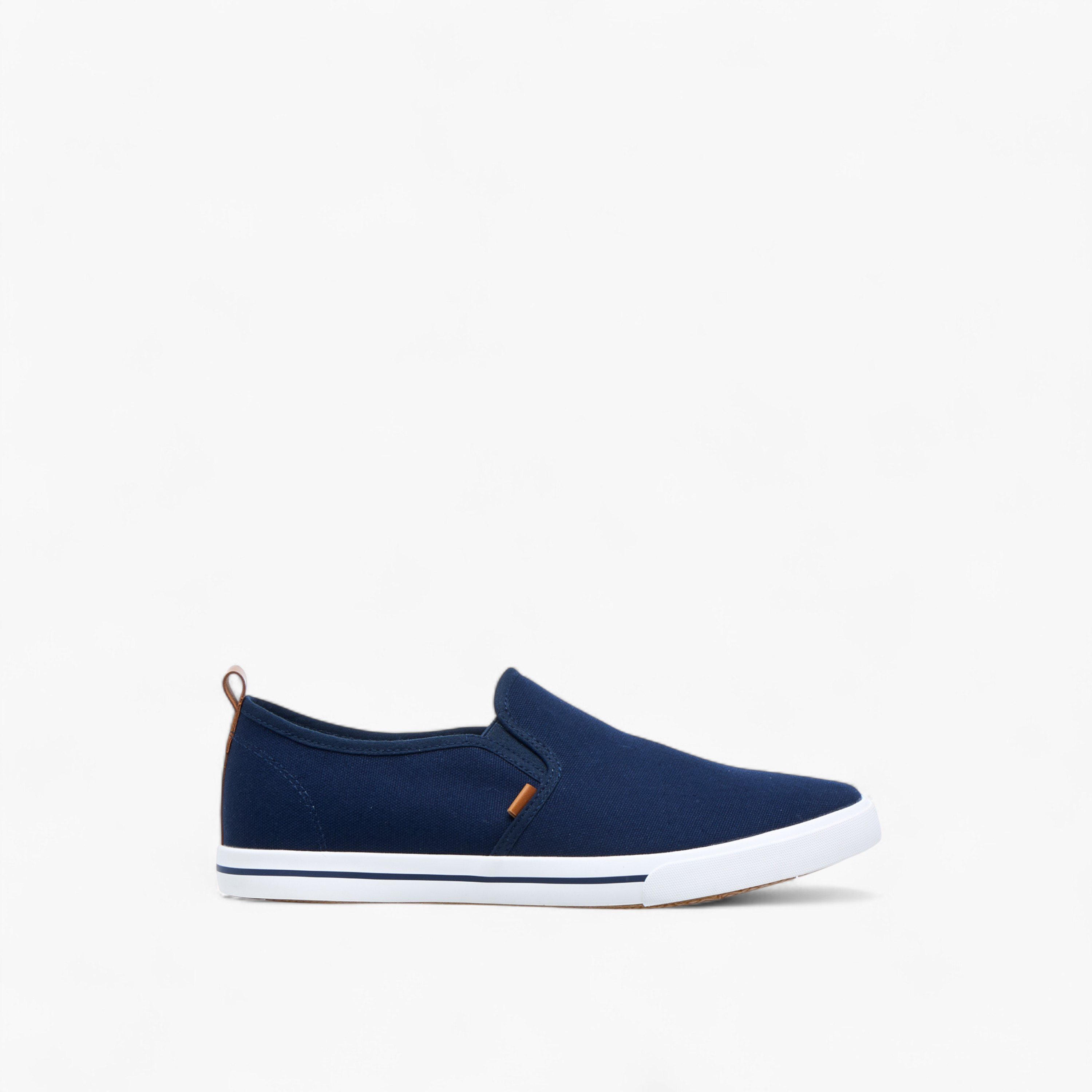 Lee Cooper Men's Solid Slip-On Sneakers with Pull Tab-men-shoes-sneakers-image-3