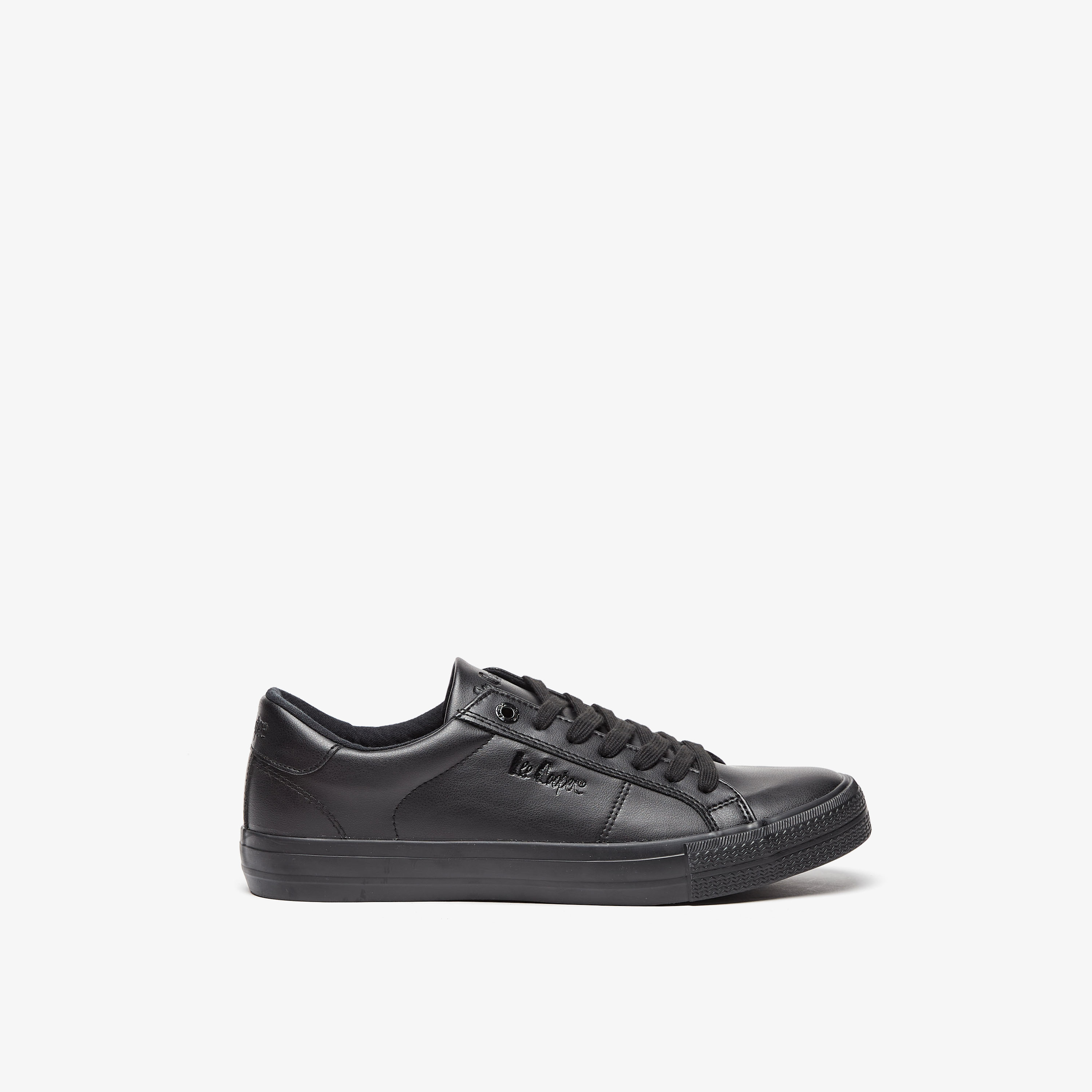 Lee Cooper Men's Monotone Low Ankle Sneakers with Lace-Up Closure-men-shoes-sneakers-image-3
