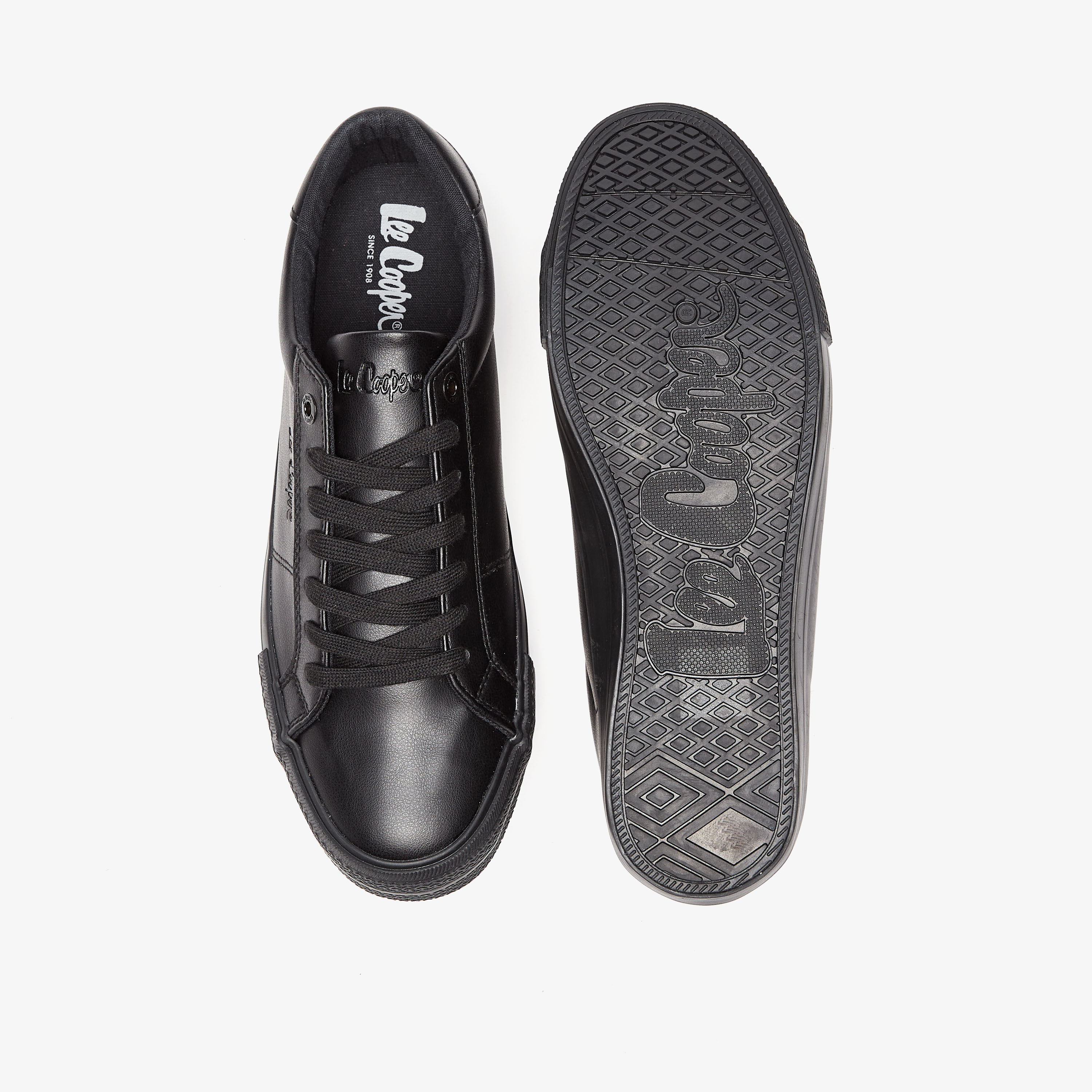 Lee Cooper Men's Monotone Low Ankle Sneakers with Lace-Up Closure-men-shoes-sneakers-image-4