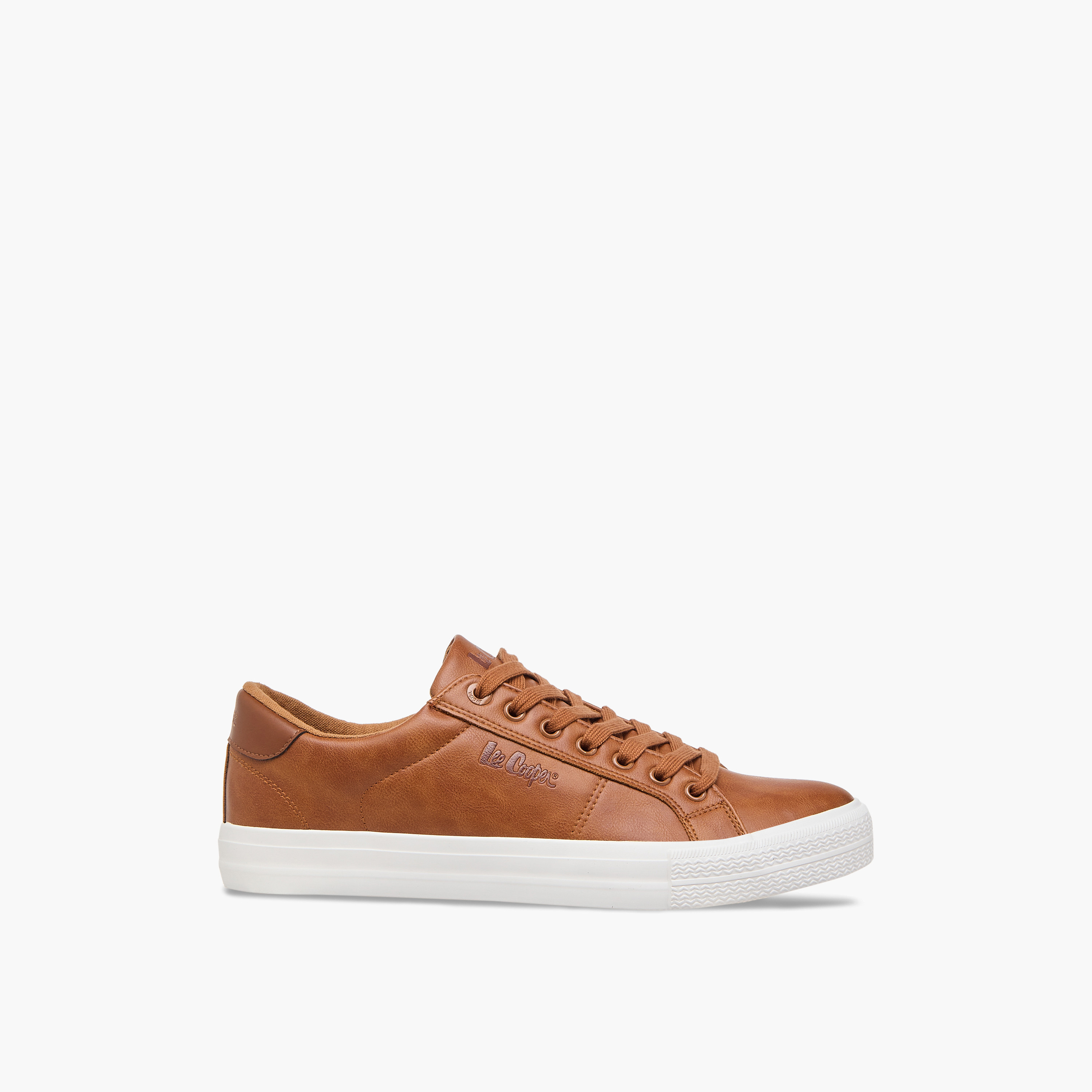 Lee Cooper Men's Monotone Low Ankle Sneakers with Lace-Up Closure-men-shoes-sneakers-image-3