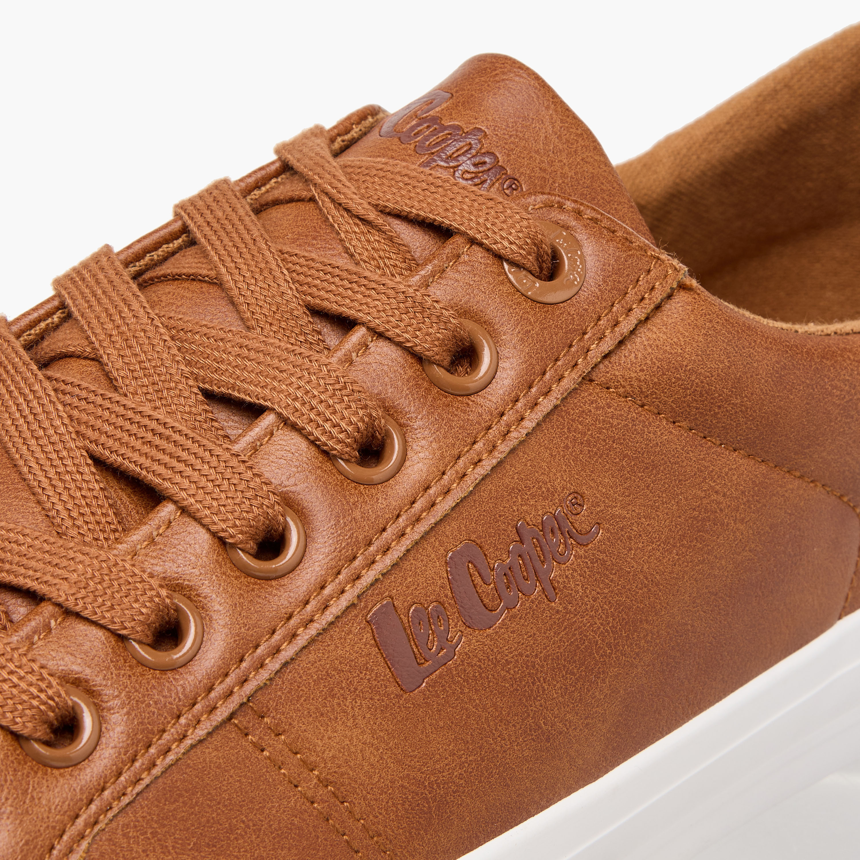 Lee Cooper Men's Monotone Low Ankle Sneakers with Lace-Up Closure-men-shoes-sneakers-image-4