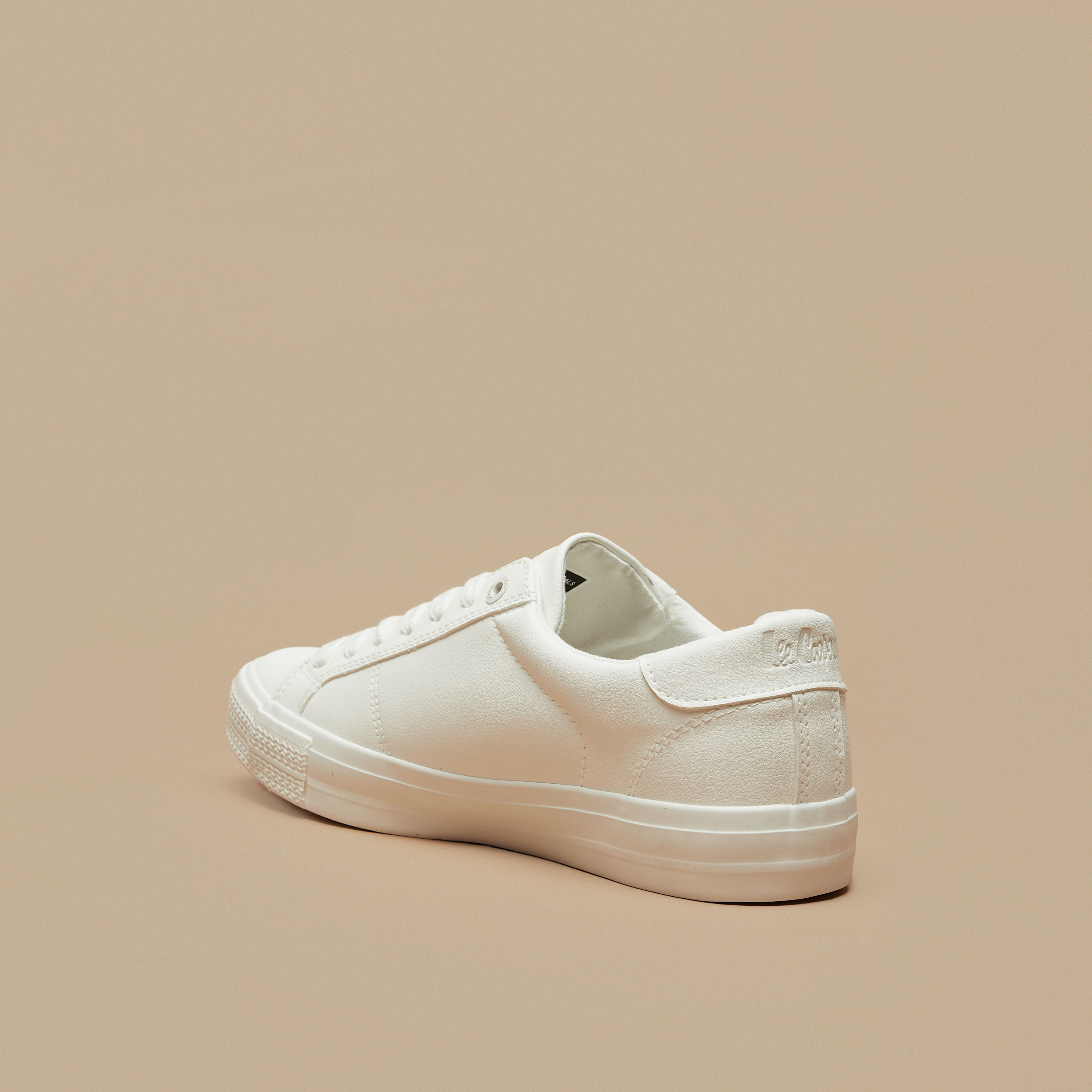 Lee Cooper Men's Monotone Low Ankle Sneakers with Lace-Up Closure-men-shoes-sneakers-image-2