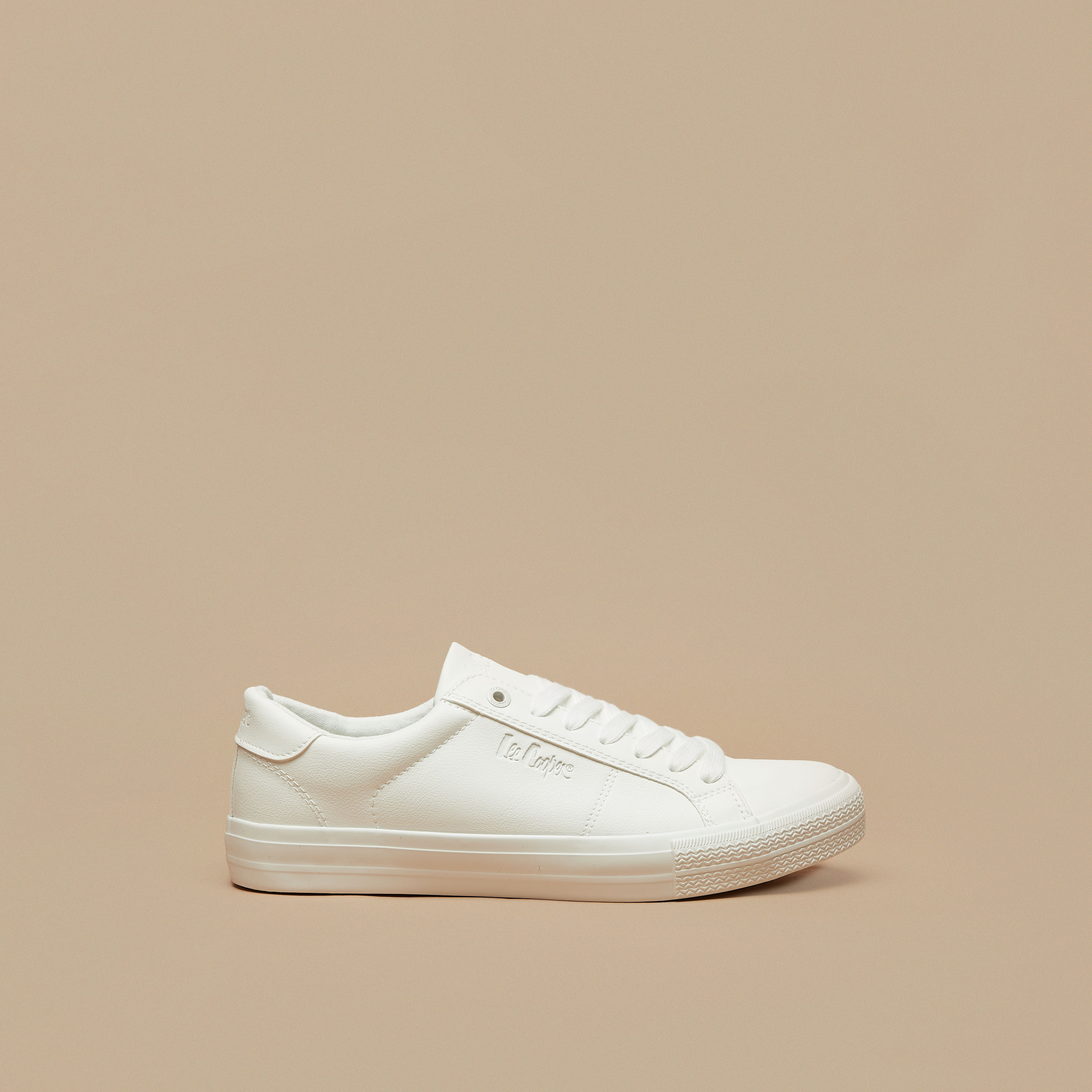 Lee Cooper Men's Monotone Low Ankle Sneakers with Lace-Up Closure-men-shoes-sneakers-image-3