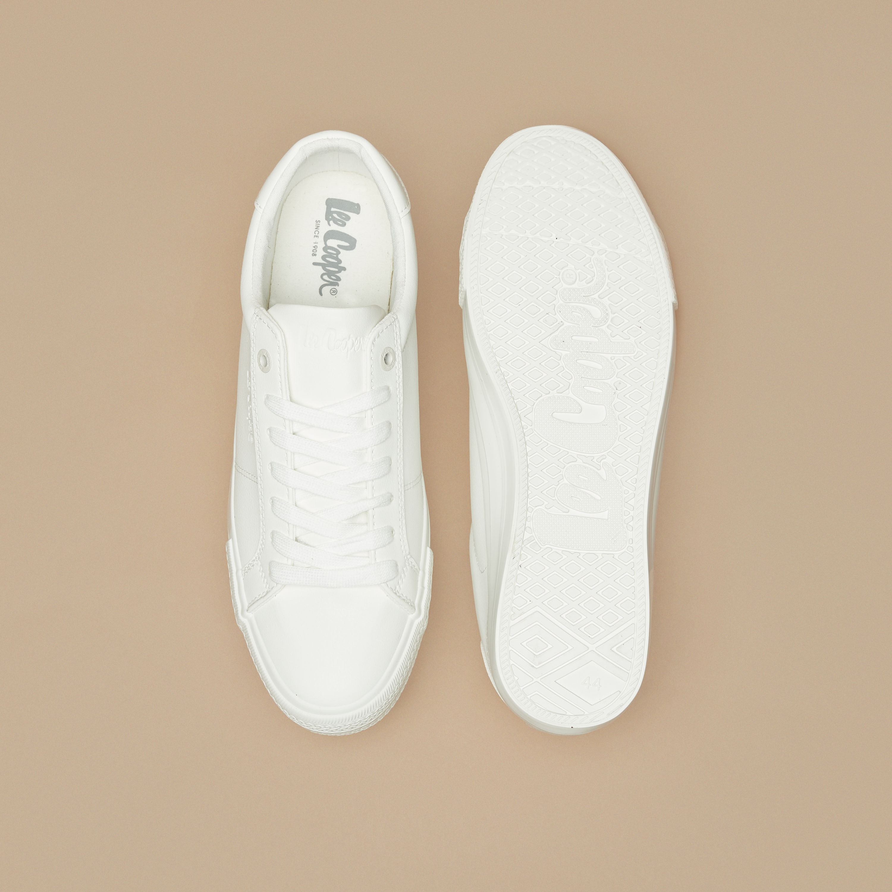 Lee Cooper Men's Monotone Low Ankle Sneakers with Lace-Up Closure-men-shoes-sneakers-image-4