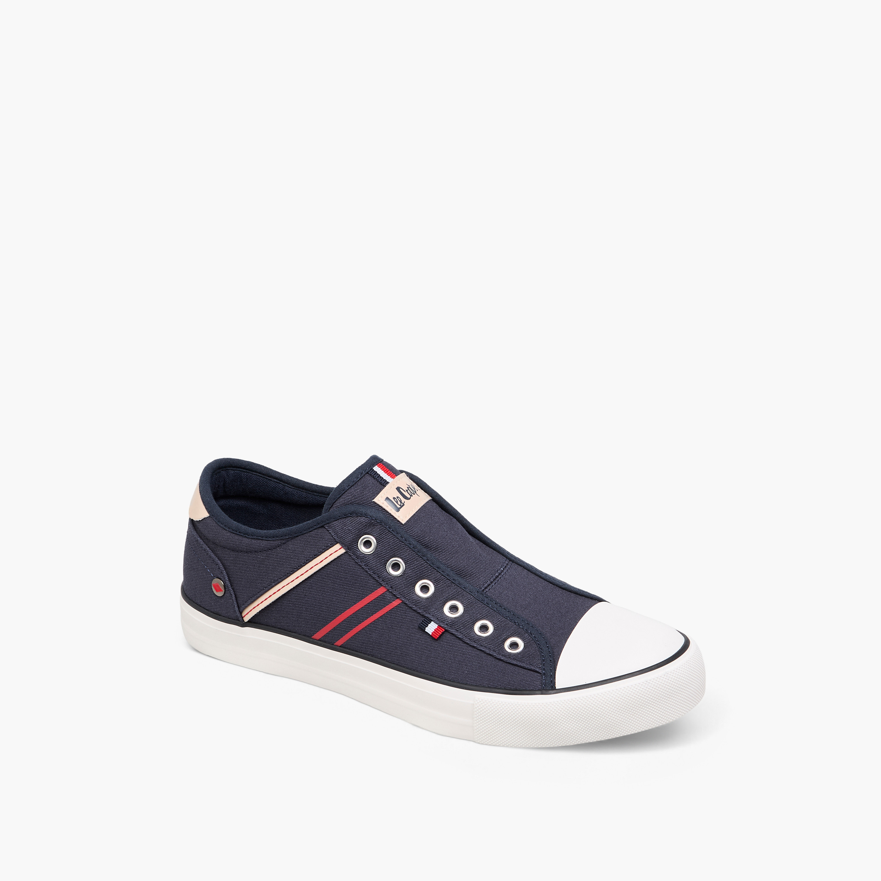 حذاء قماش مقلم سهل الارتداء للرجال من لي كوبر-men-shoes-sneakers-image-2