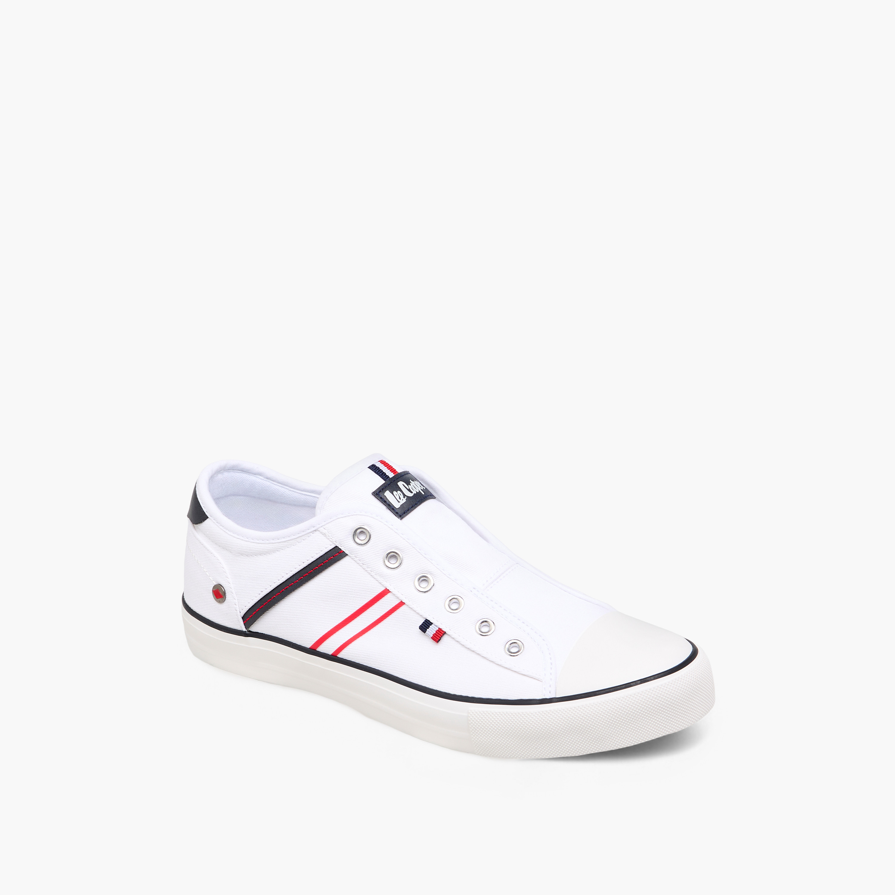حذاء قماش مقلم سهل الارتداء للرجال من لي كوبر-men-shoes-sneakers-image-2