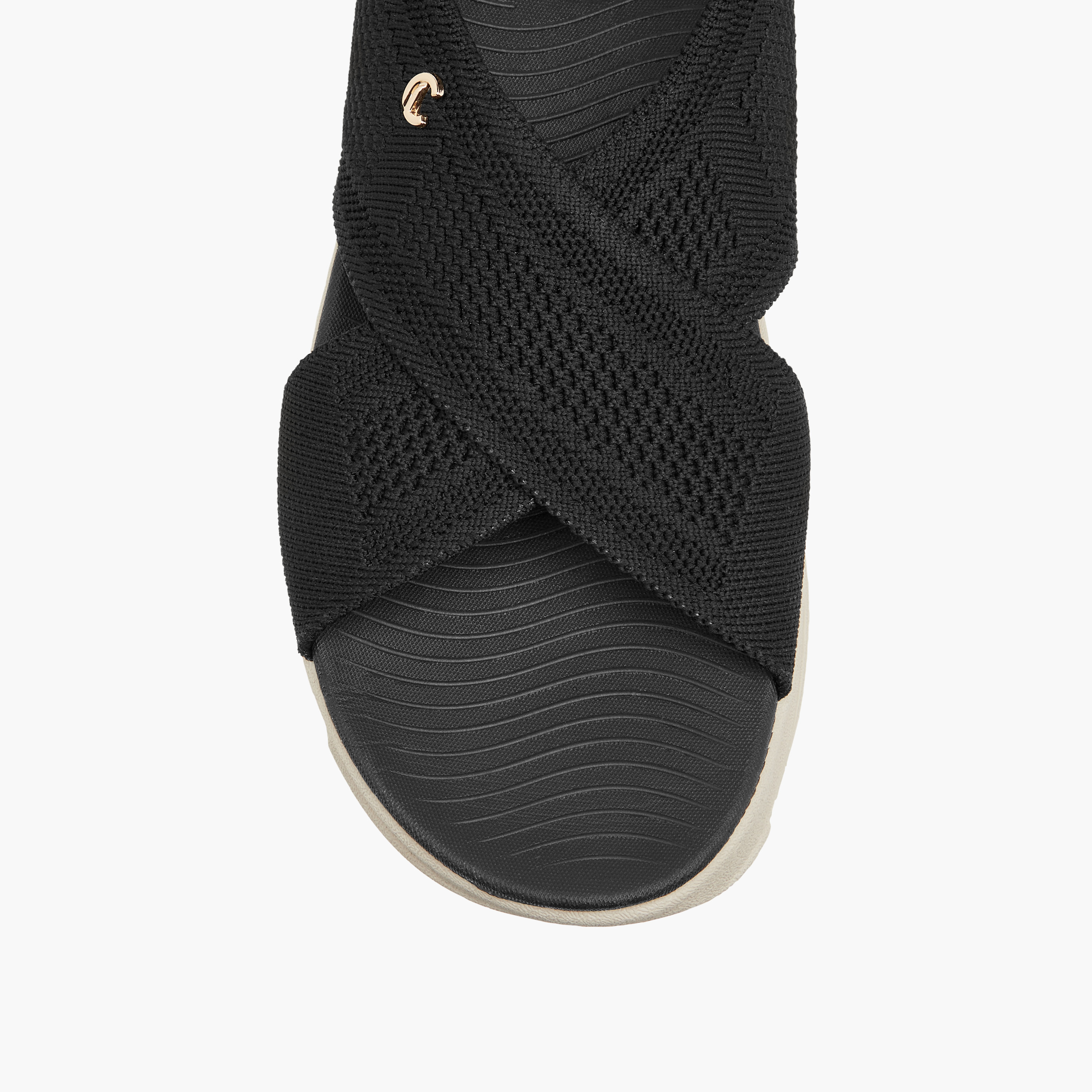 Le Confort Flyknit Textured Cross Strap Comfort Sandals with Backstrap-women-shoes-flats-sandals-image-4