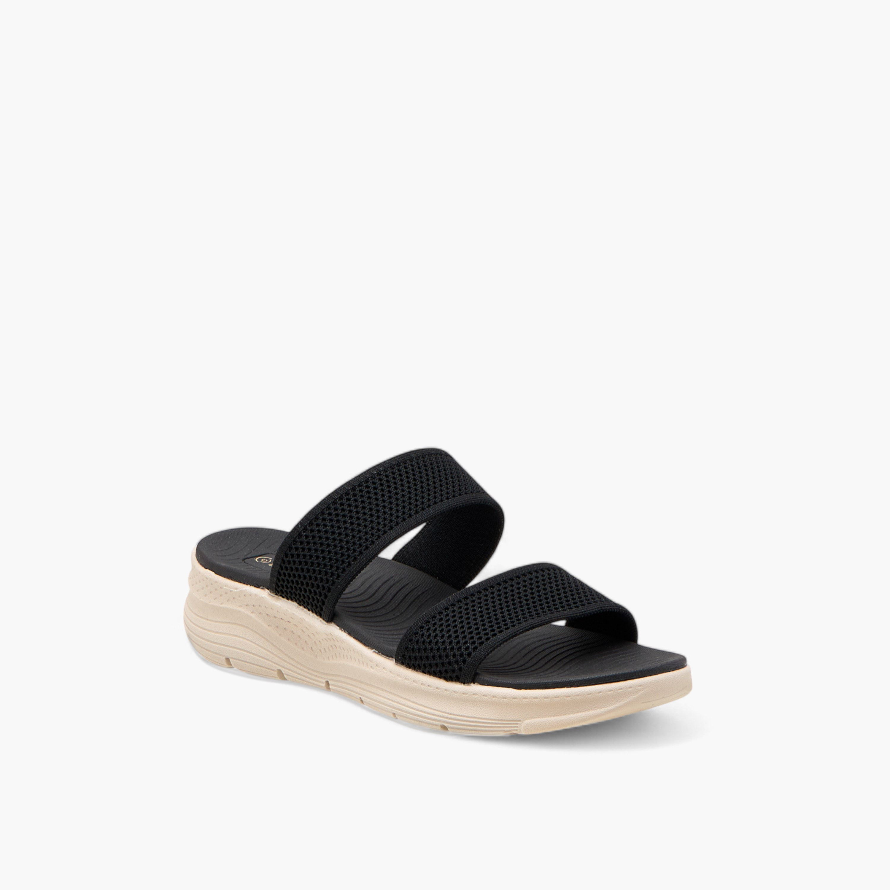 Le Confort Textured Slip-On Comfort Sandals with Platform Heels-women-shoes-sandals-heeled-image-2