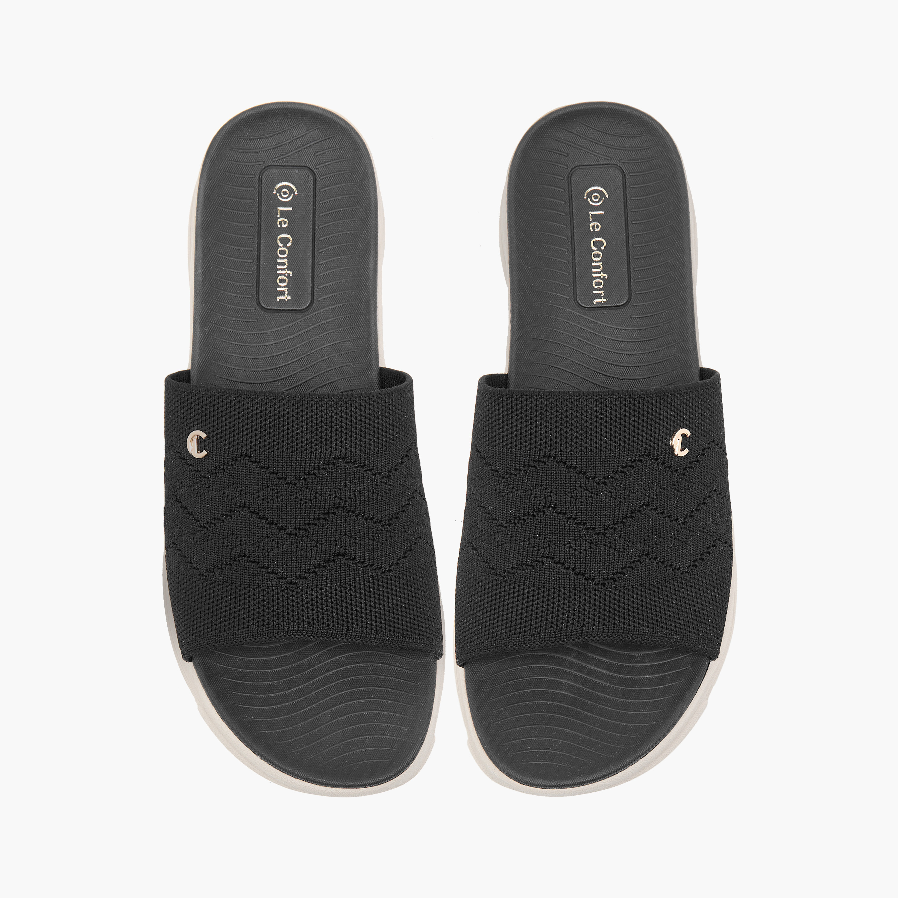 Le Confort Textured Slip-On Comfort Sandals-women-shoes-flats-sandals-image-1