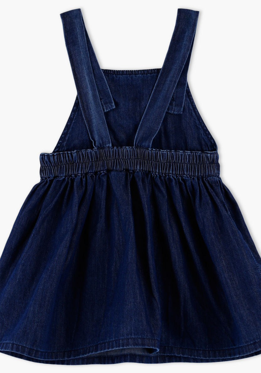Juniors Embroidered Dungaree Dress-Dresses%2C Gowns and Frocks-image-1