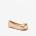 Little Missy Heart Cutwork Slip-On Ballerina Shoes with Bow Accent-Girl%27s Ballerinas-thumbnailMobile-0