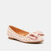 Little Missy Laser Cut Round Toe Ballerinas with Bow Accent-Girl%27s Ballerinas-thumbnailMobile-1