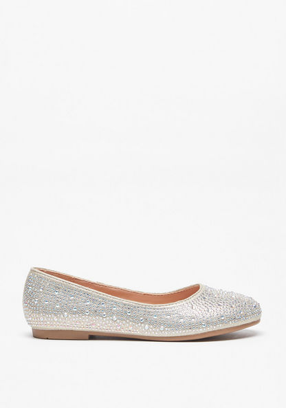 Little Missy Embellished Slip-On Round Toe Ballerina Shoes