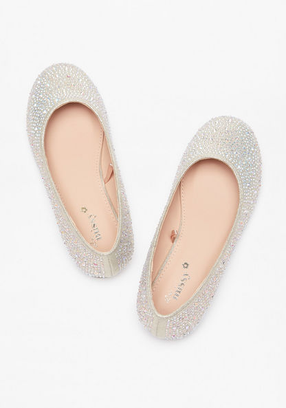 Little Missy Embellished Slip-On Round Toe Ballerina Shoes-Girl%27s Ballerinas-image-1