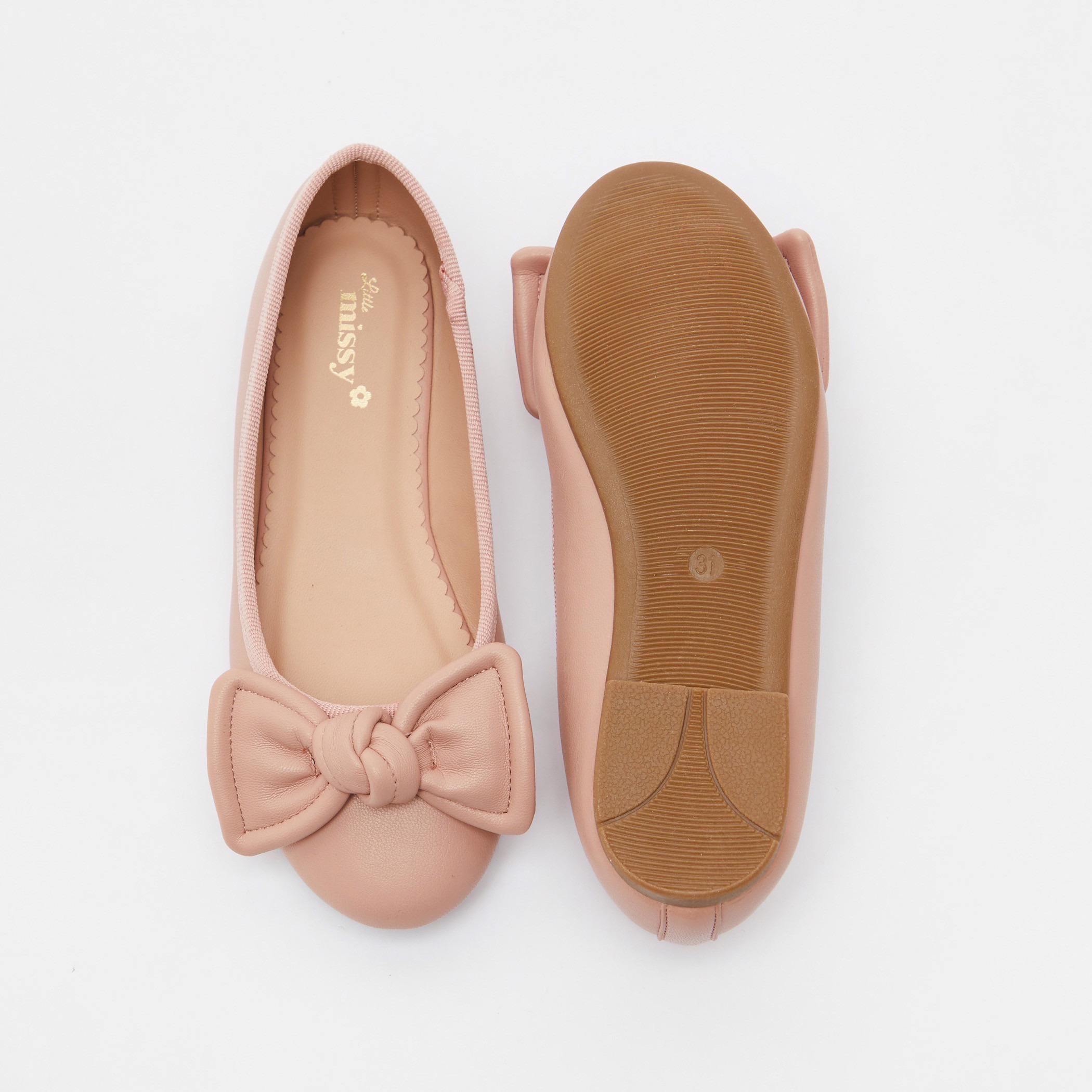 حذاء باليرينا بمقدمة مستديرة وفيونكة من ليتل ميسي-girls-shoes-ballerinas-image-6