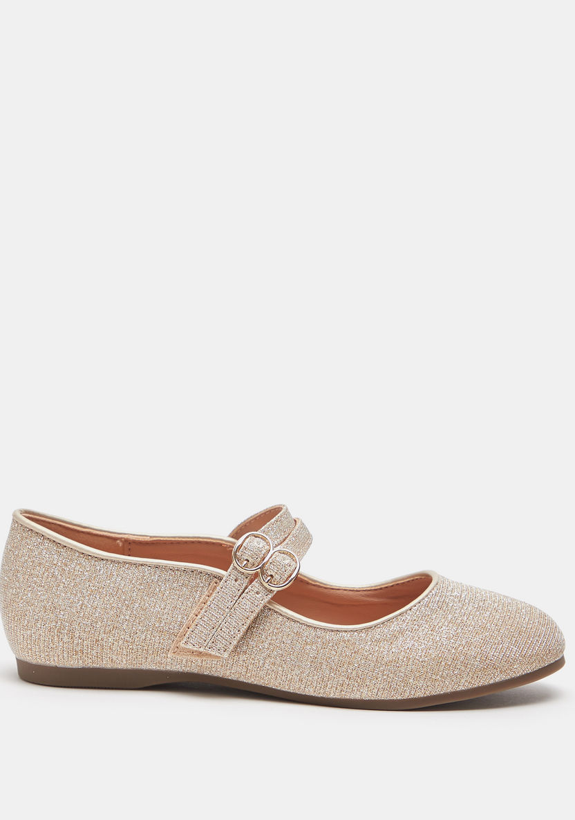 Little Missy Glitter Textured Mary Jane Shoes with Buckle Closure-Girl%27s Casual Shoes-image-0