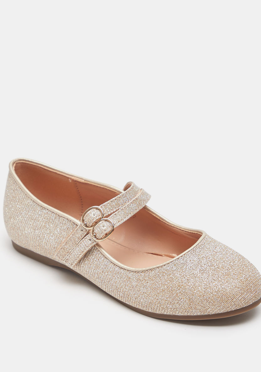 Little Missy Glitter Textured Mary Jane Shoes with Buckle Closure-Girl%27s Casual Shoes-image-1