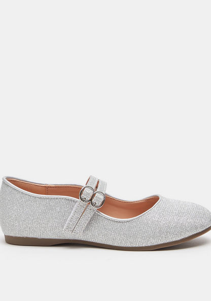 Little Missy Glitter Textured Mary Jane Shoes with Buckle Closure-Girl%27s Casual Shoes-image-0