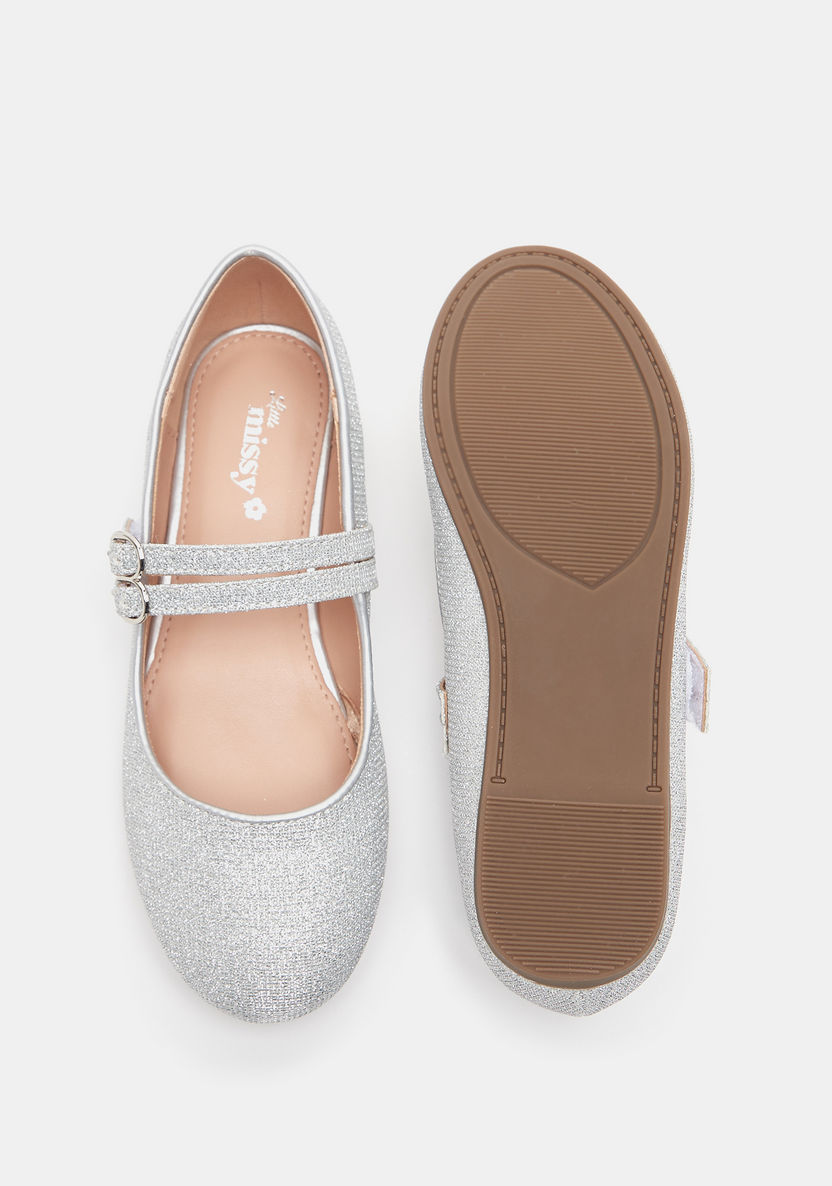 Little Missy Glitter Textured Mary Jane Shoes with Buckle Closure-Girl%27s Casual Shoes-image-4