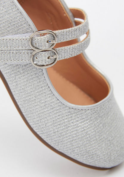 Textured Mary Jane Ballerinas with Buckle Closure-Girl%27s Casual Shoes-image-3