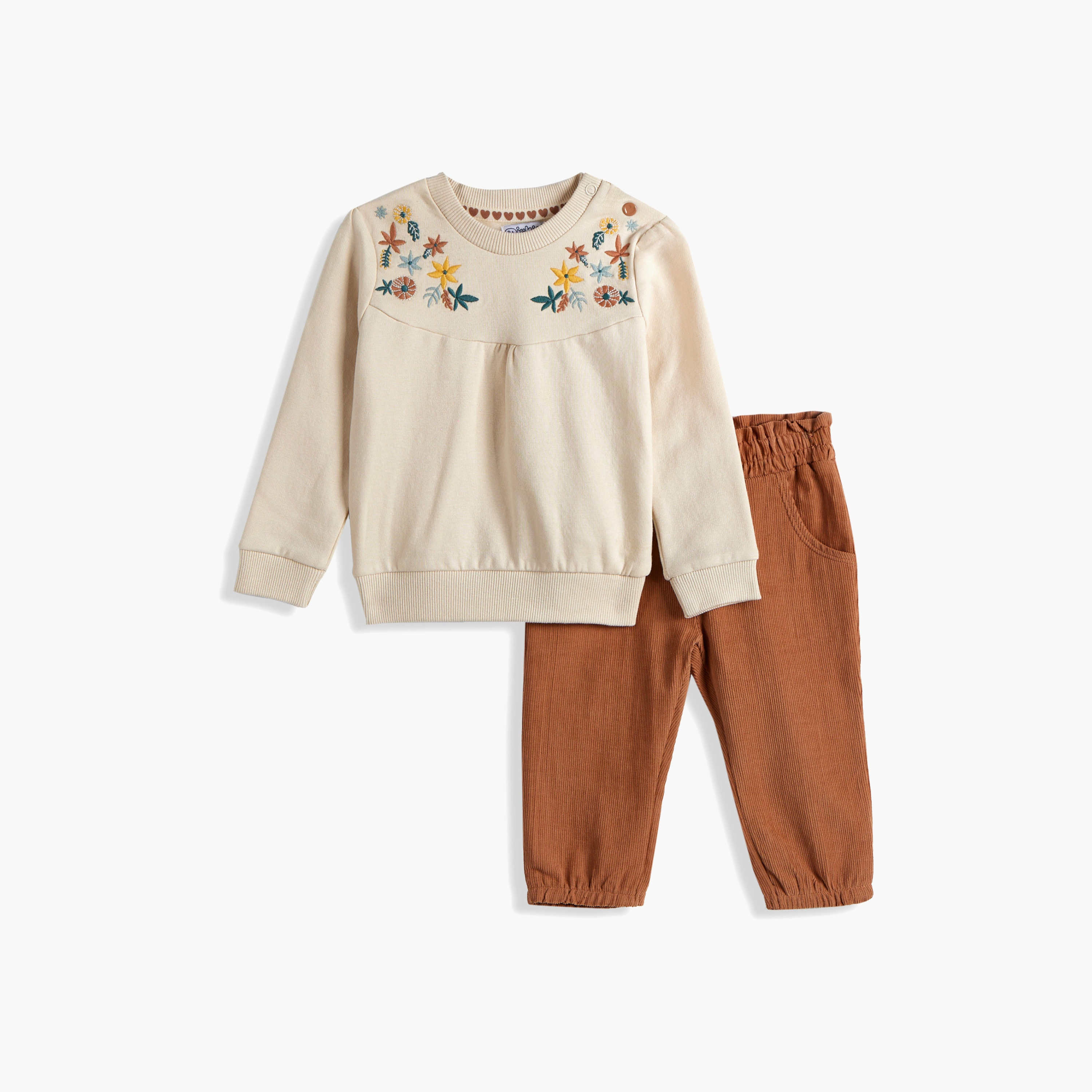 Dirkje 2-Piece Embroidered Long Sleeves T-Shirt with Pants-baby-girls-clothing-setsandcoords-image-3