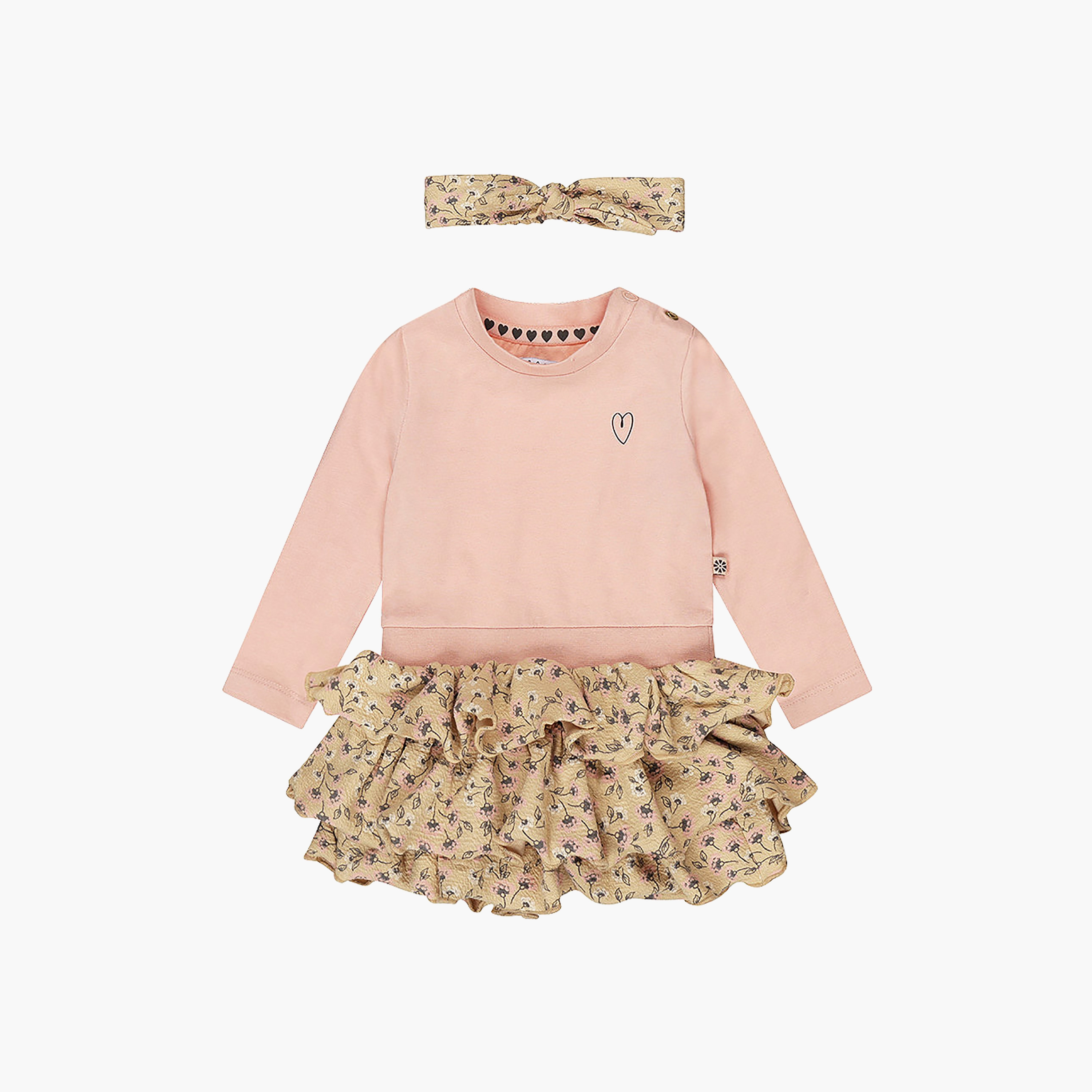 Dirkje 2-Piece Colour Blocked Long Sleeves Dress with Hairband-girls-clothing-dressesandjumpsuits-image-3