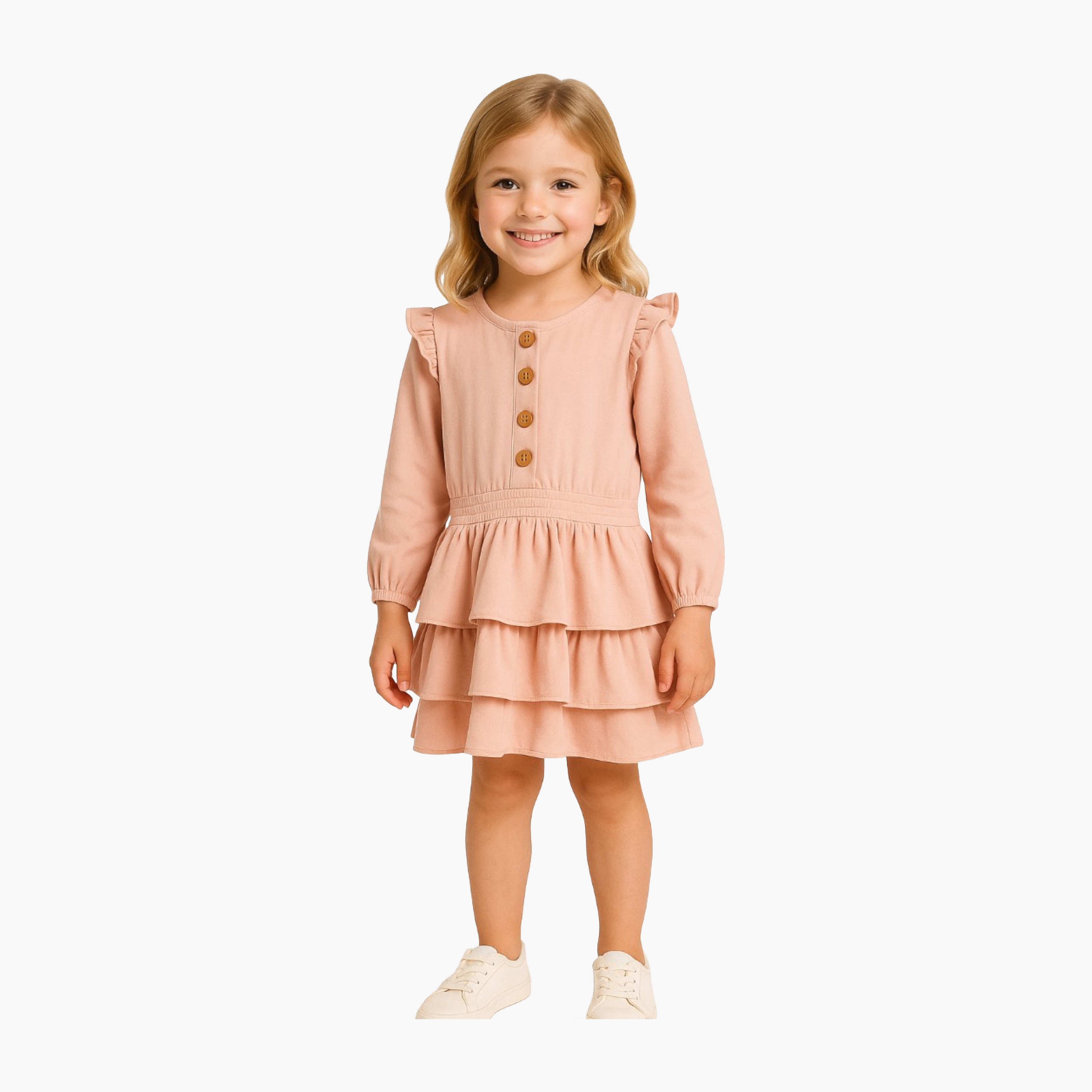 Dirkje Solid Long Sleeves Dress-girls-clothing-dressesandjumpsuits-image-1