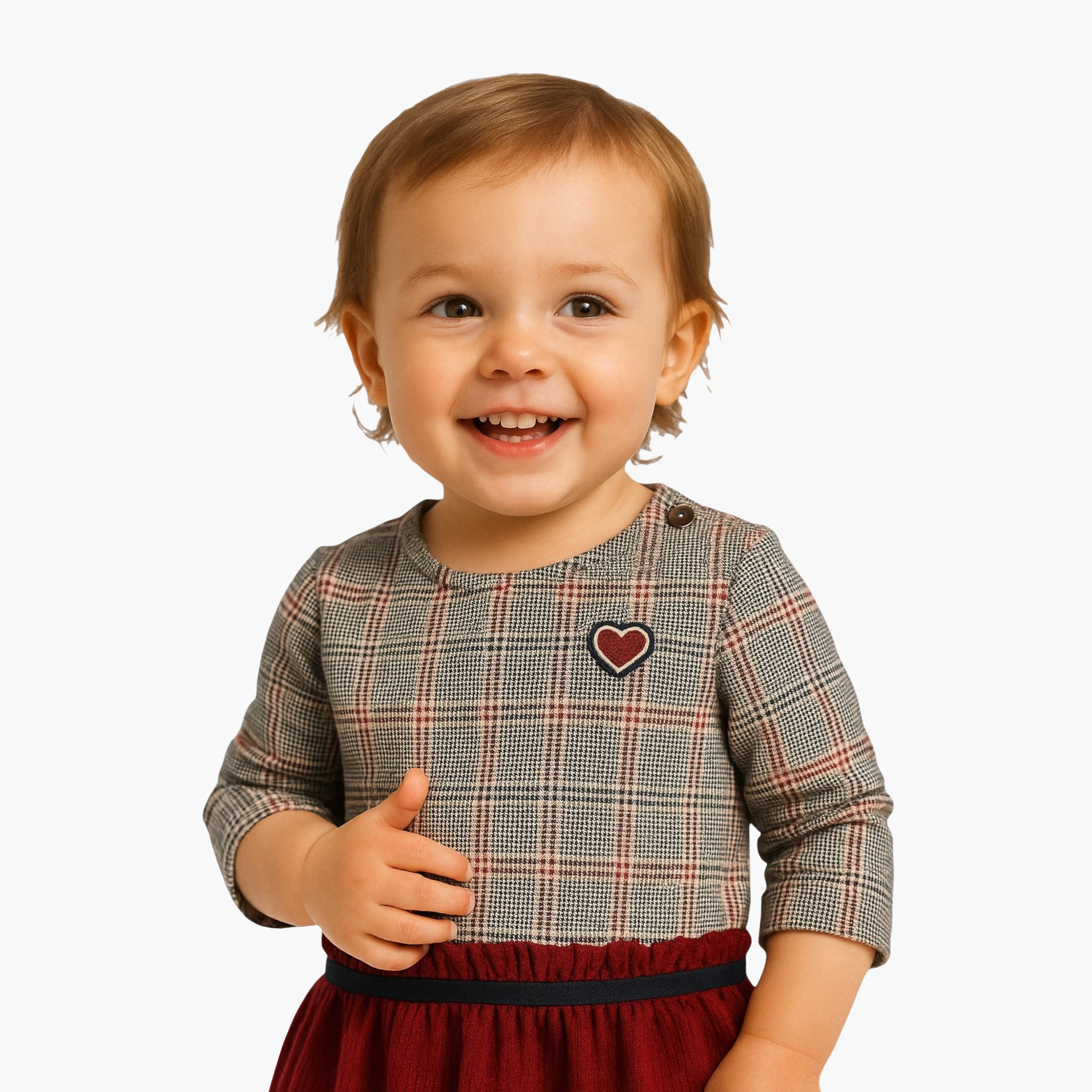 فستان ملون بأكمام طويلة من ديركجي-girls-clothing-winterwear-dresses-image-2