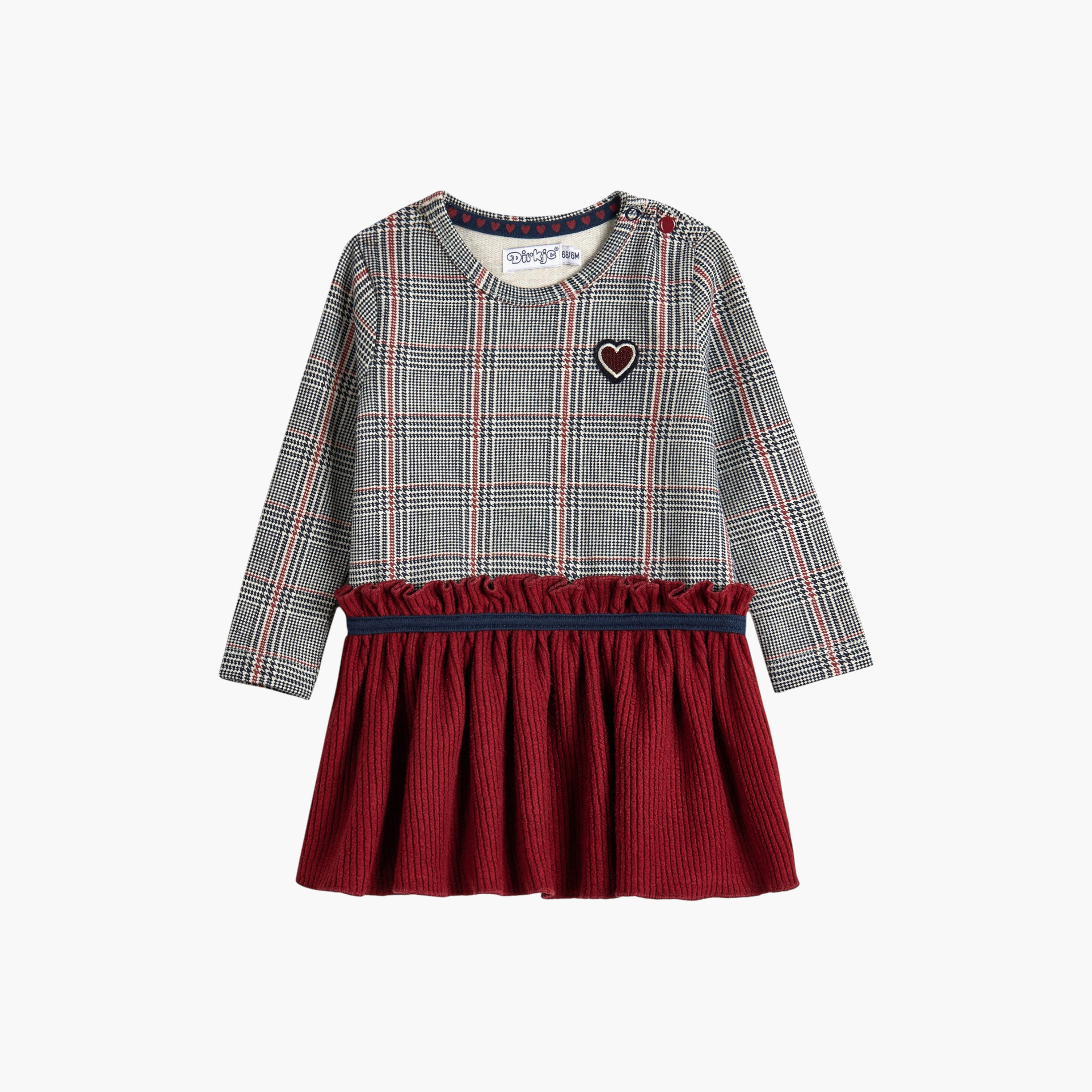 Dirkje Colour Blocked Long Sleeves Dress-girls-clothing-winterwear-dresses-image-3