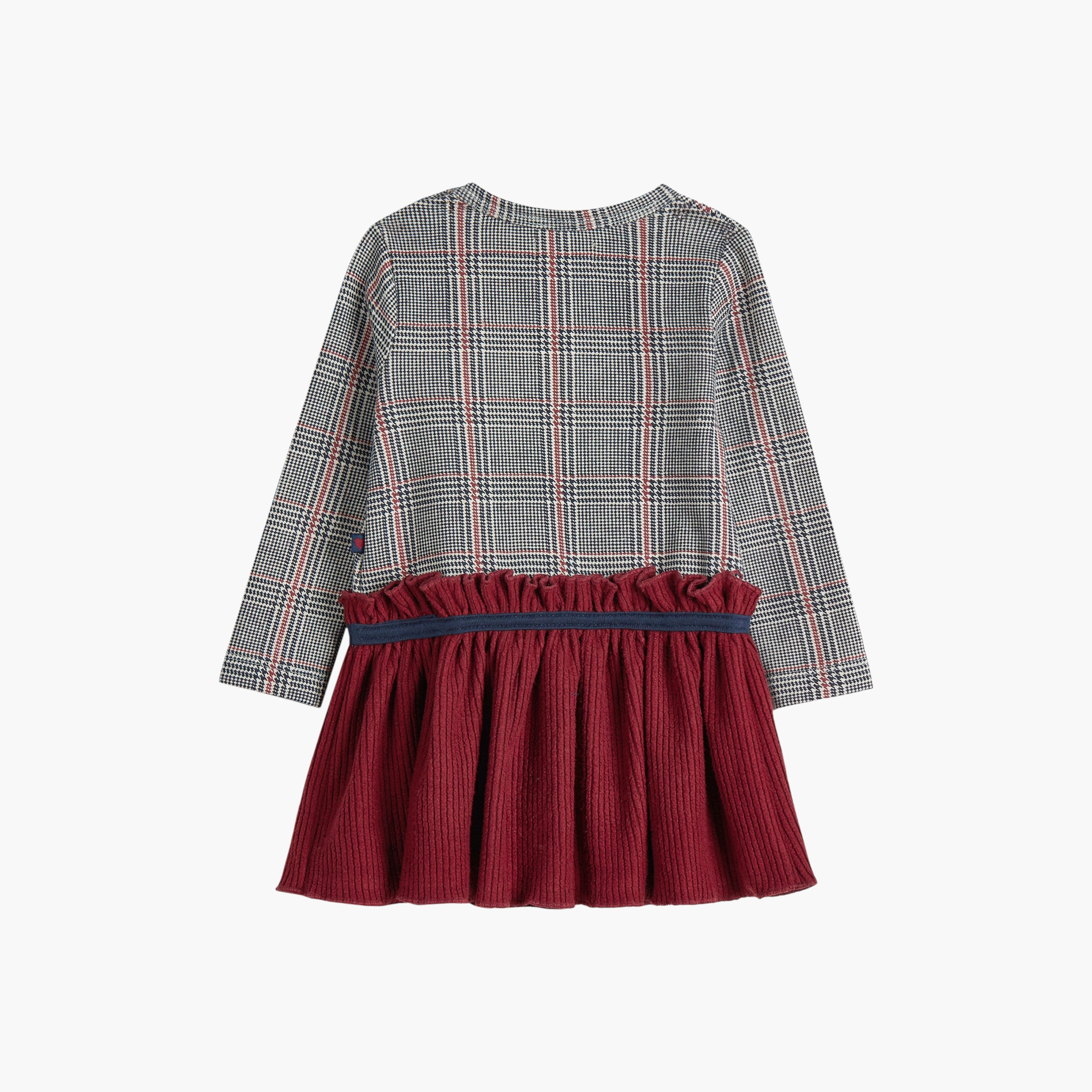 Dirkje Colour Blocked Long Sleeves Dress-girls-clothing-winterwear-dresses-image-4