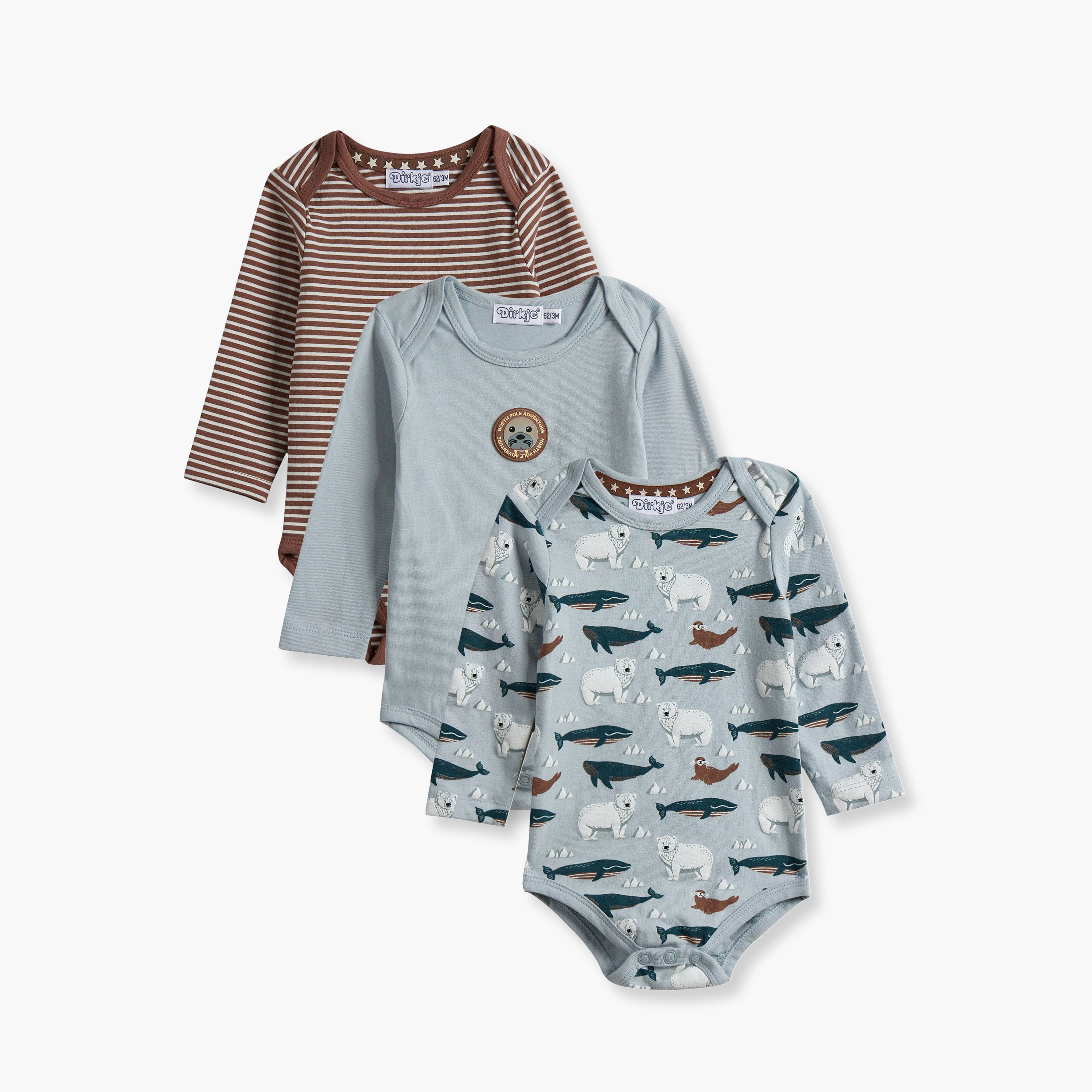 بودي سوت مطبوعة بأكمام طويلة 3 قطع من ديركجي-baby-boys-clothing-bodysuits-image-1