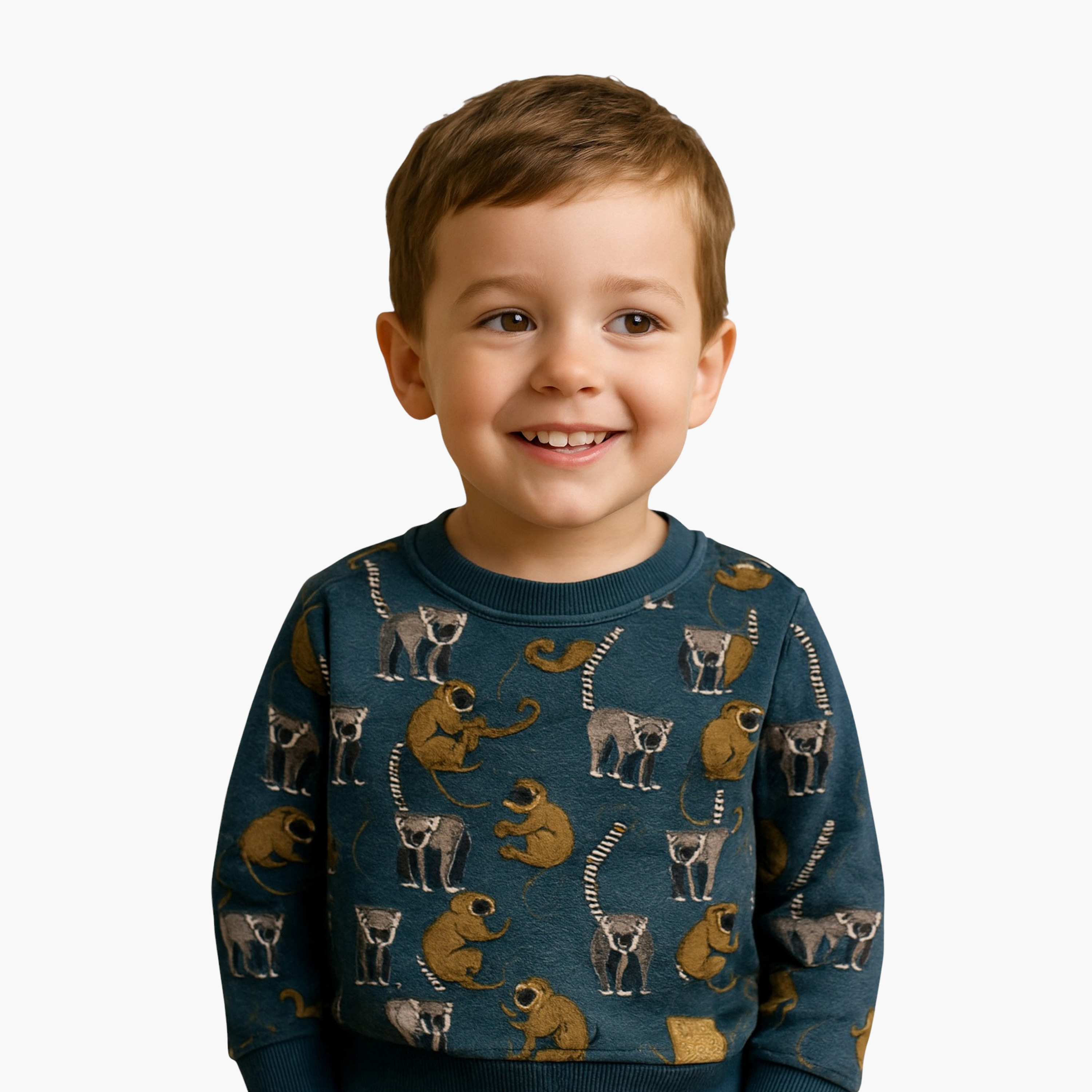 سويت شيرت مطبوع بأكمام طويلة وبنطلون قطعتين من ديركجي-cpkids-clothing-boys-winterwear-sets-image-3