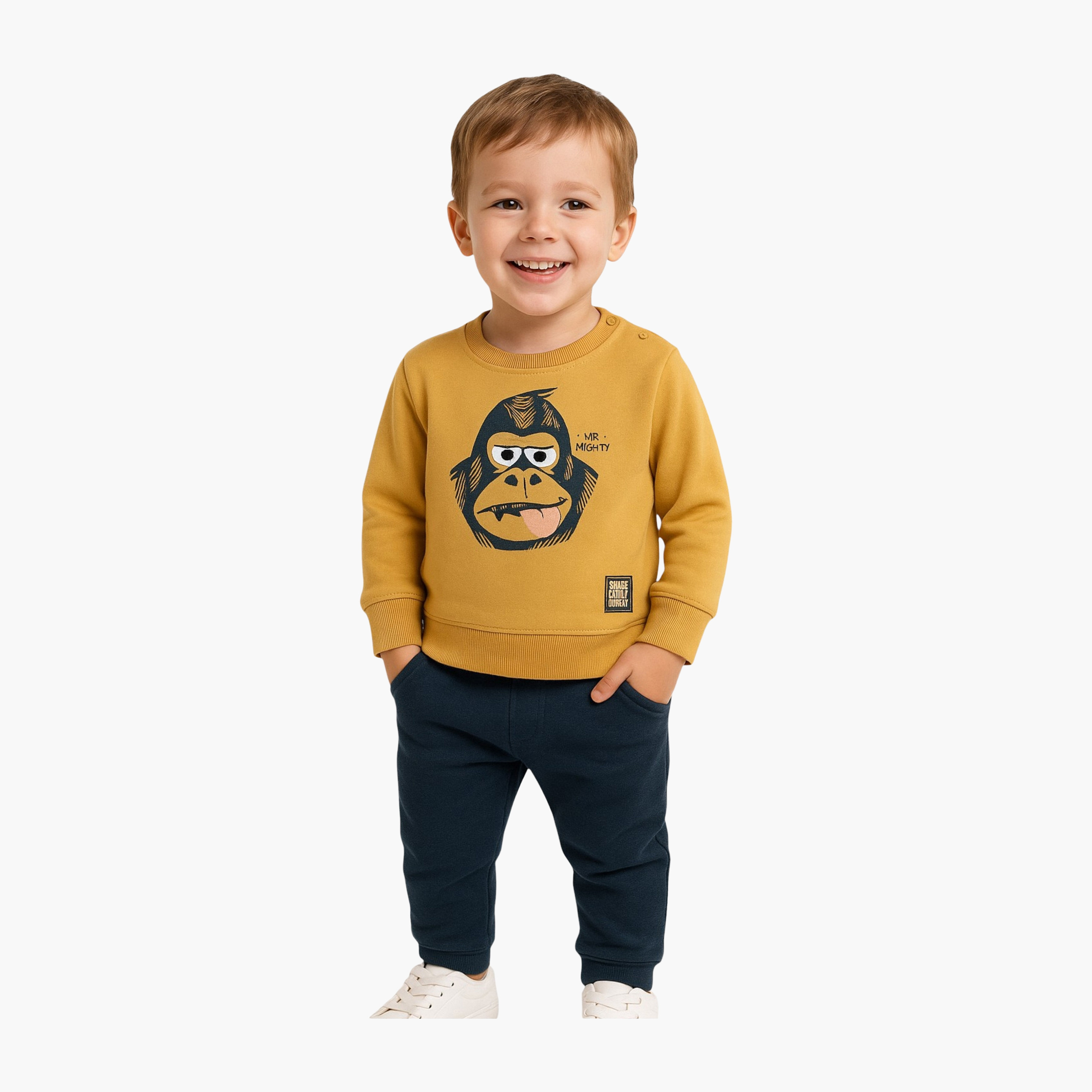 سويت شيرت مطبوع بأكمام طويلة وبنطلون قطعتين من ديركجي-cpkids-clothing-boys-winterwear-sets-image-1