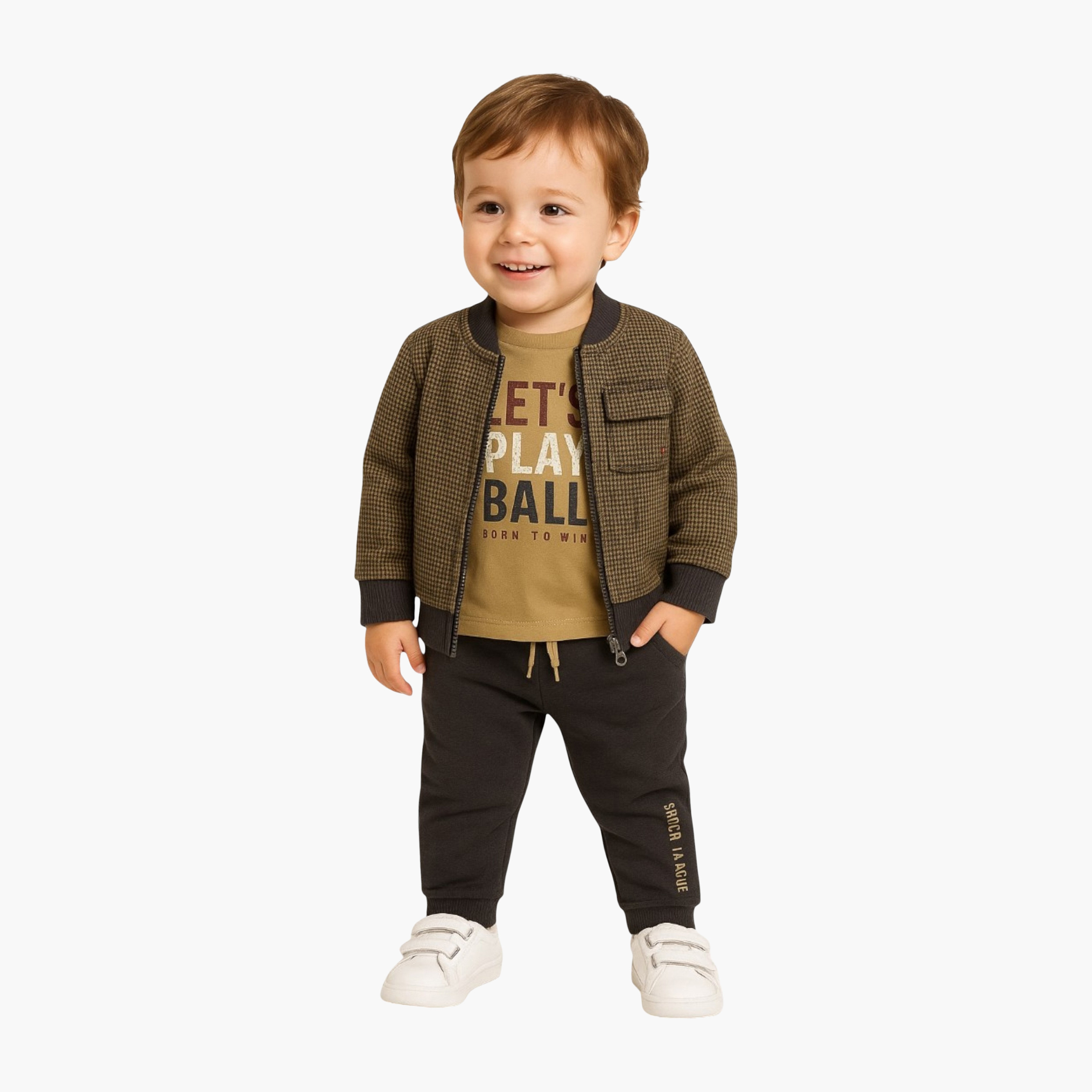 سويت شيرت بأكمام طويلة مطبوع تي شيرت مع بنطلون 3 قطع من ديركجي-cpkids-clothing-boys-winterwear-sets-image-1