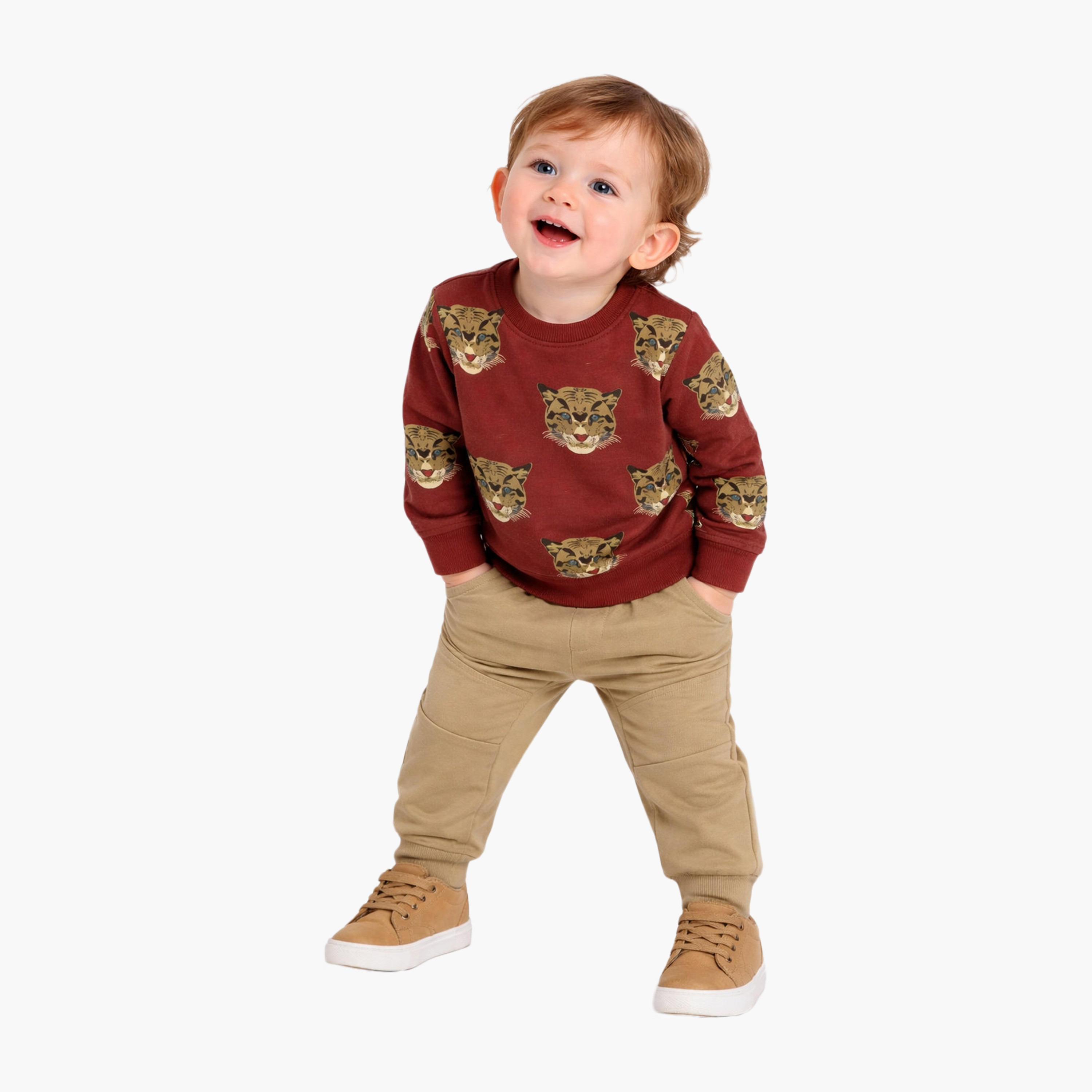 سويت شيرت مطبوع بأكمام طويلة مع بنطال ركض قطعتين من ديركجي-baby-boys-clothing-setsandcoords-image-1