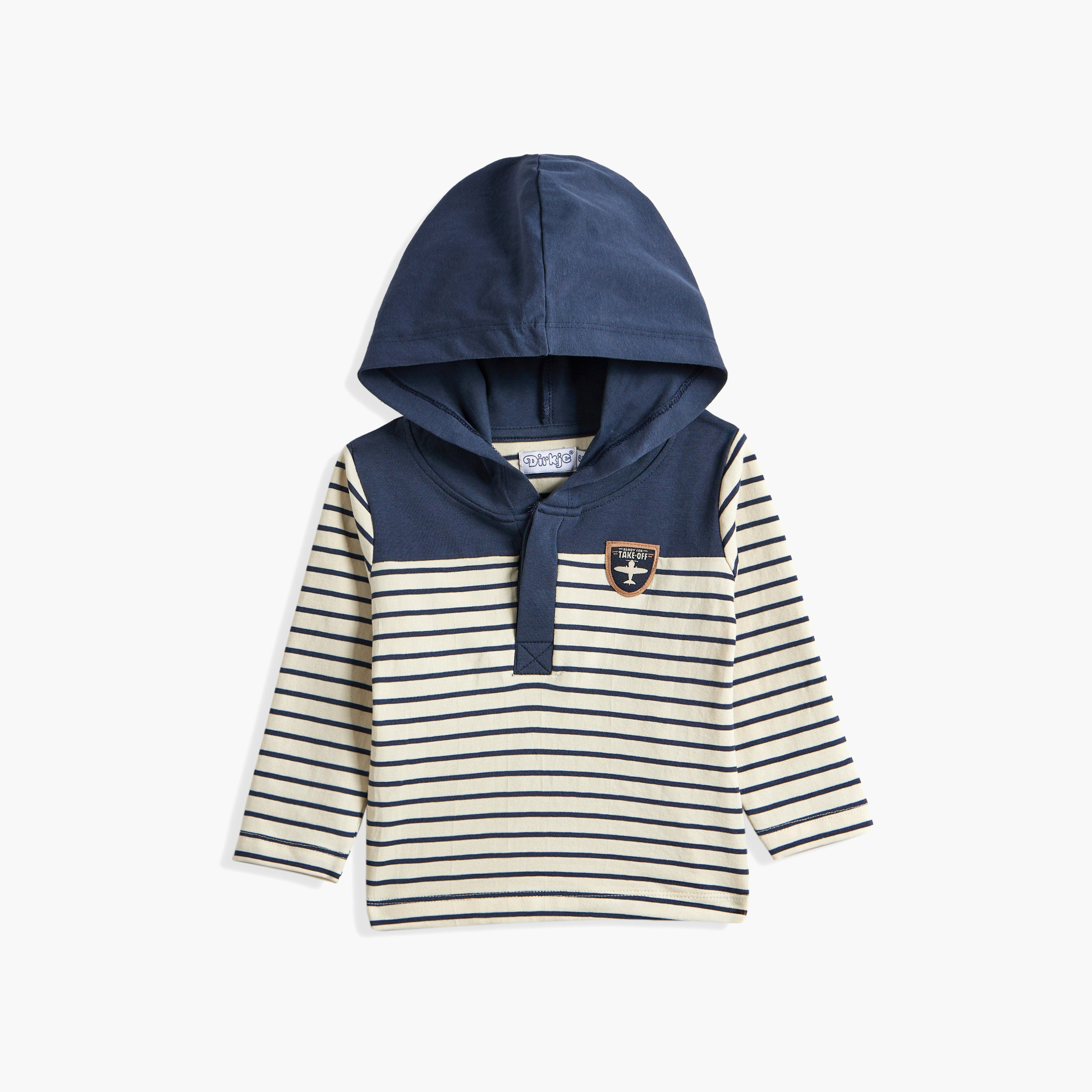  هودي مخطط بأكمام طويلة مع بنطال ركض قطعتين من ديركجي-cpkids-clothing-boys-winterwear-sets-image-3