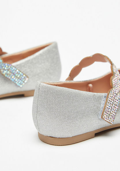 Juniors Embellished Mary Jane Shoes with Hook and Loop Closure